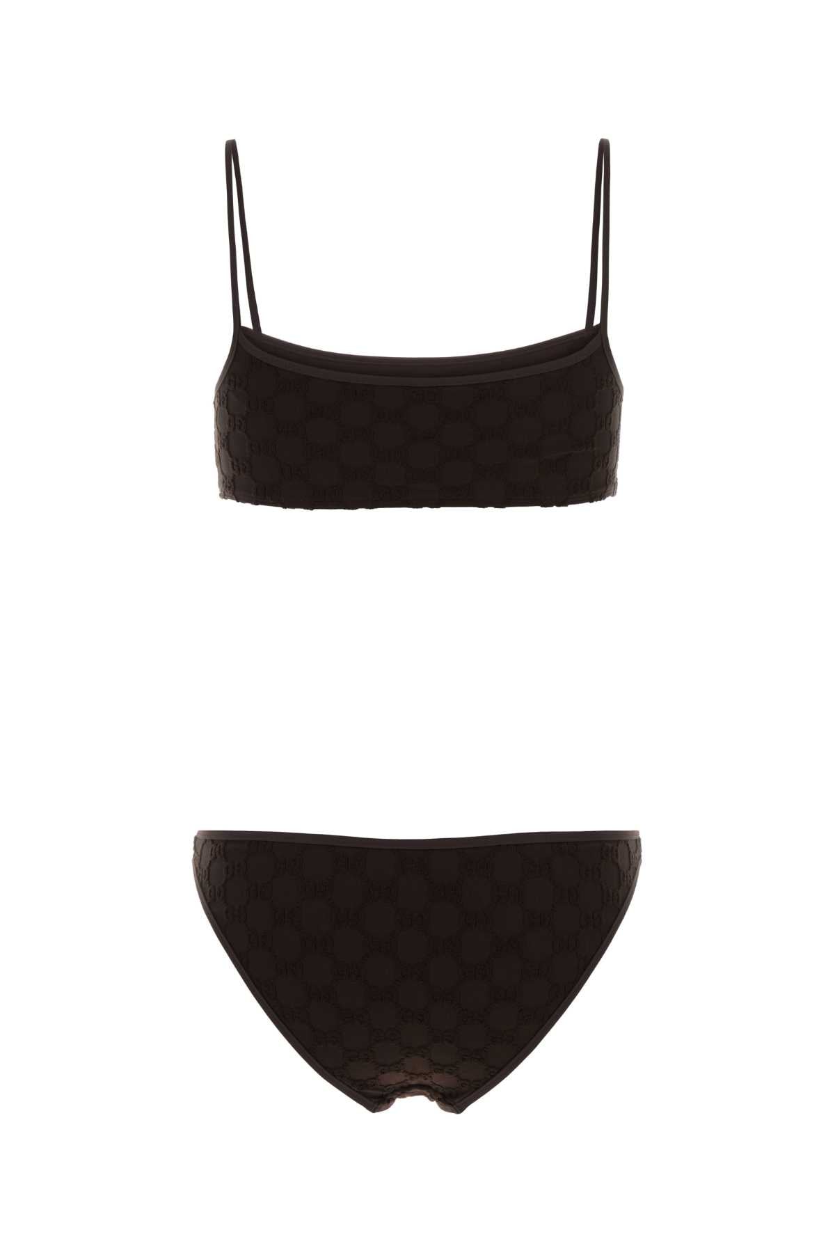 Gucci Women Chocolate Stretch Gg Jersey Bikini GUCCI