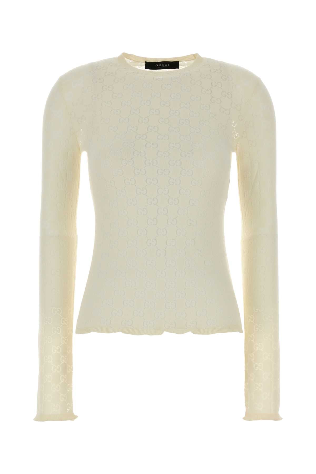 Gucci Women Ivory Gg Cotton Top GUCCI
