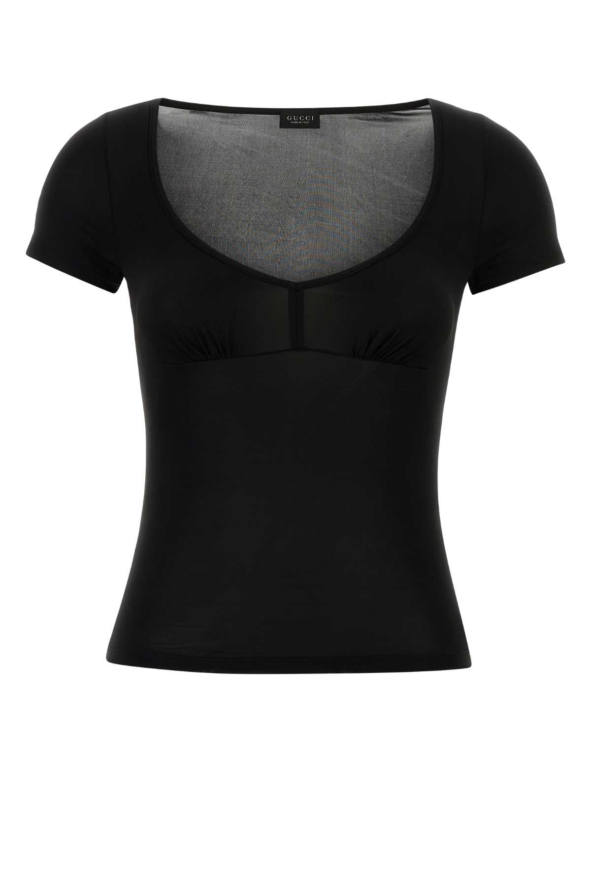 Gucci Women Black Stretch Jersey T-Shirt GUCCI