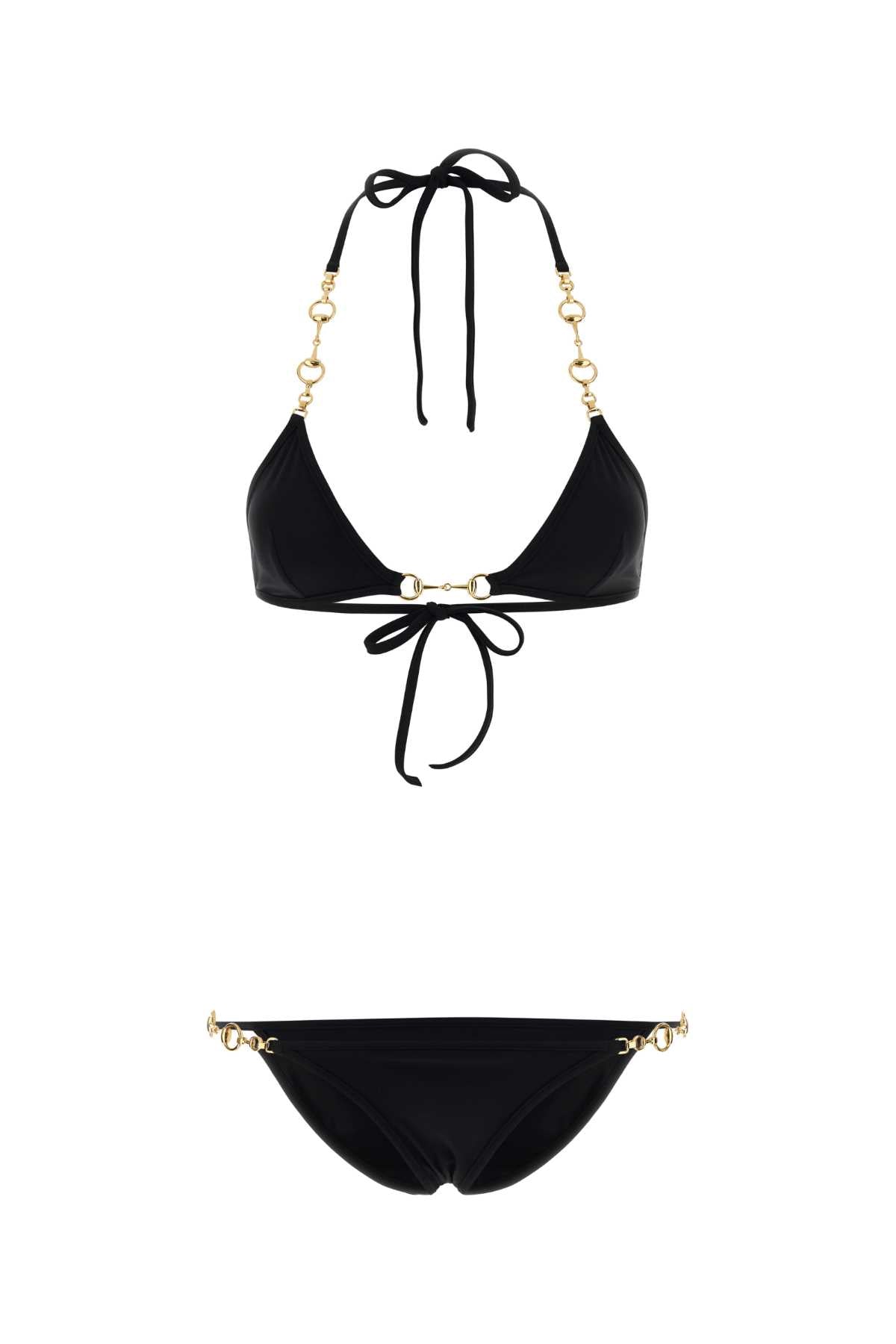 Gucci Women Black Stretch Nylon Bikini GUCCI