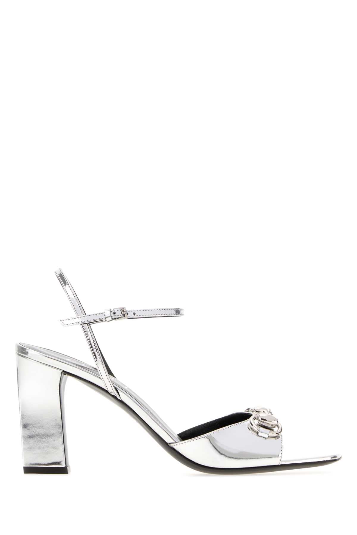 Gucci Women Silver Leather Signora Sandals GUCCI