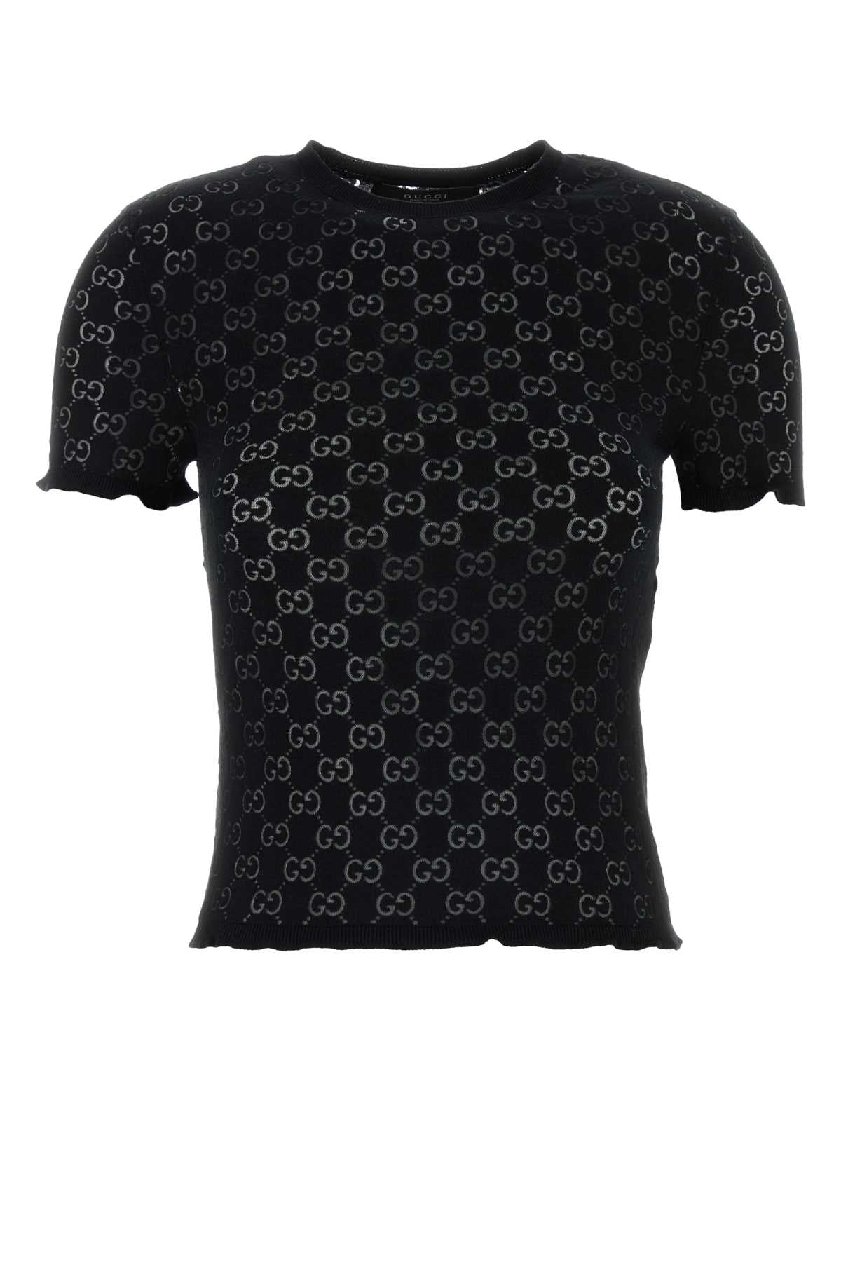 Gucci Women Black Gg Cotton Blend T-Shirt GUCCI