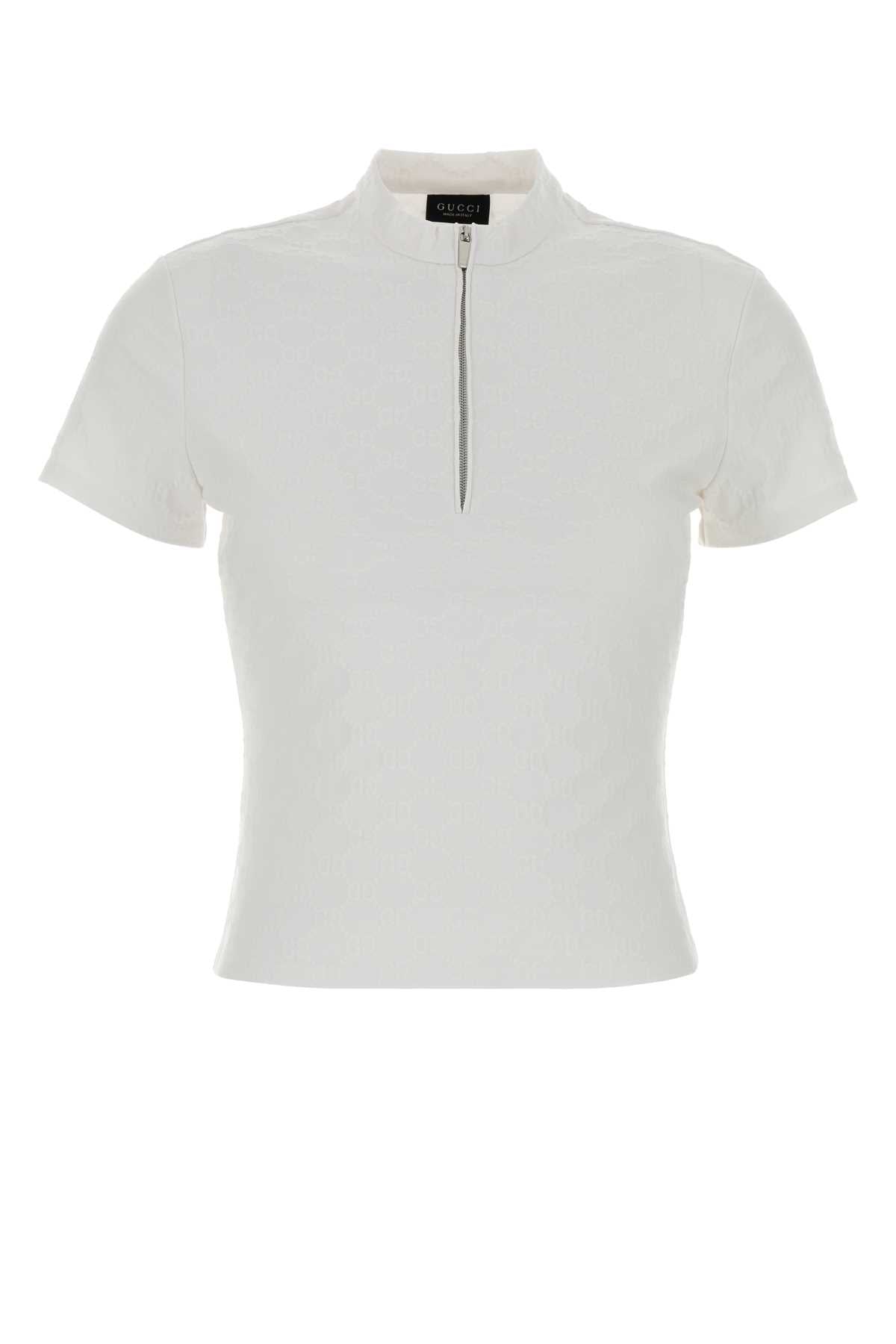 Gucci Women White Gg Jacquard Top GUCCI