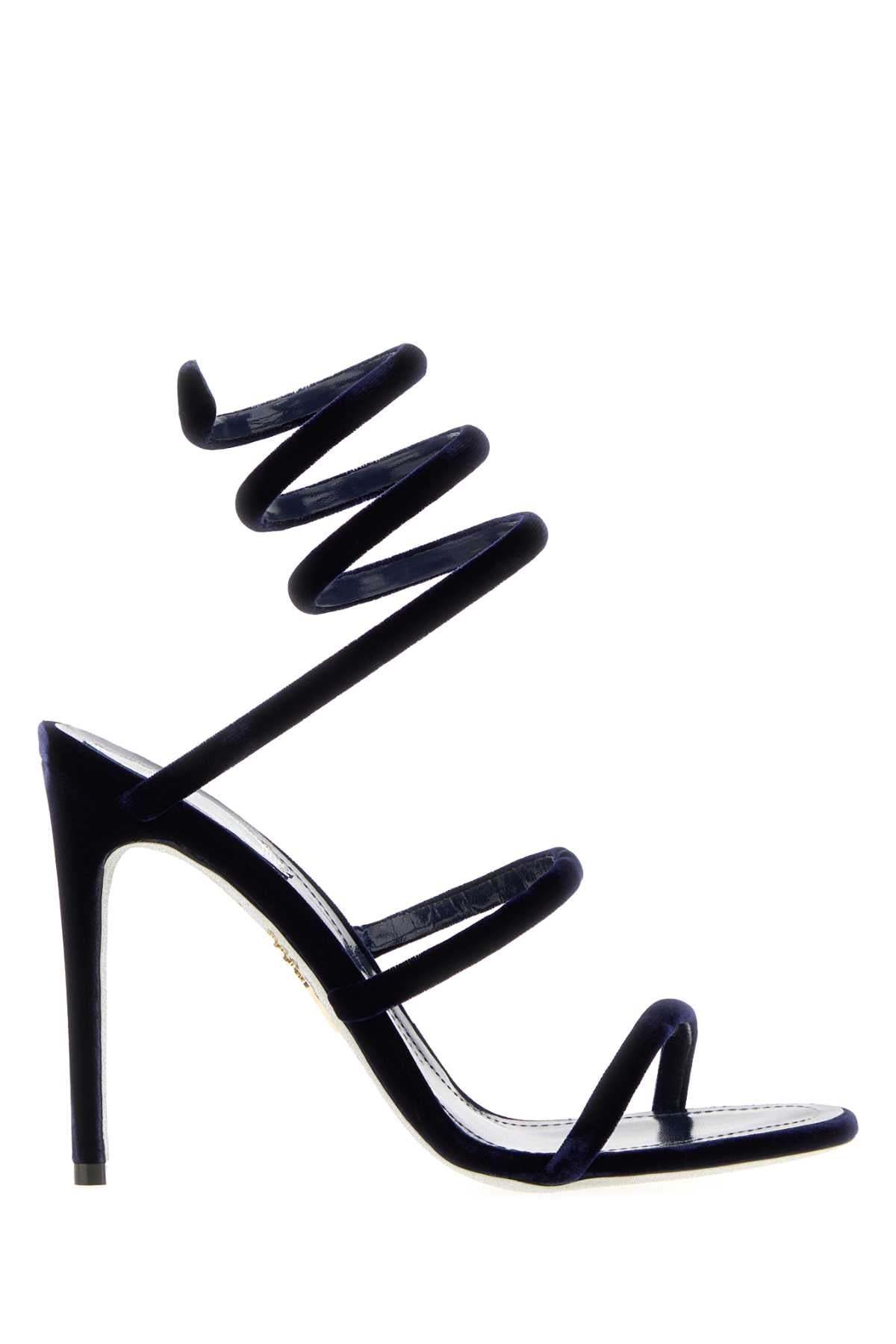 Rene Caovilla Women Midnight Blue Velvet Cleo Sandals RENE CAOVILLA