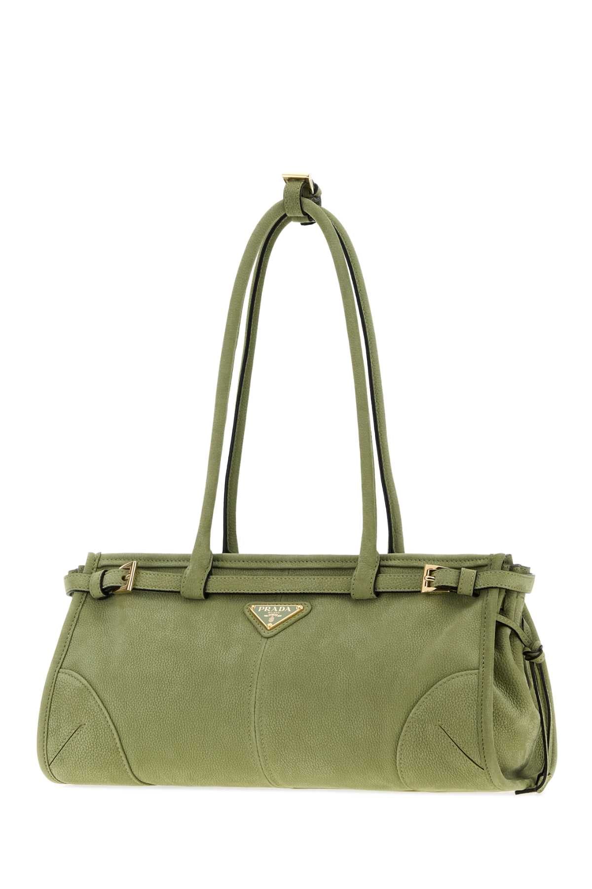 Prada Women Green Nabuk Prada Bonnie Shoulder Bag PRADA