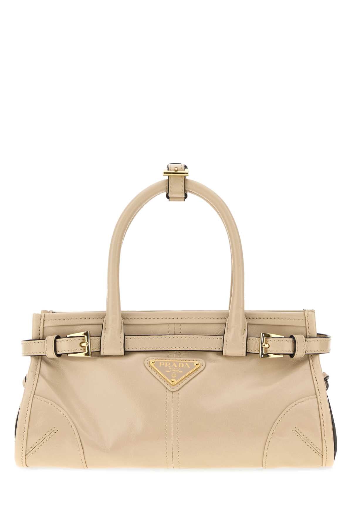 Prada Women Sand Leather Mini Prada Bonnie Handbag PRADA