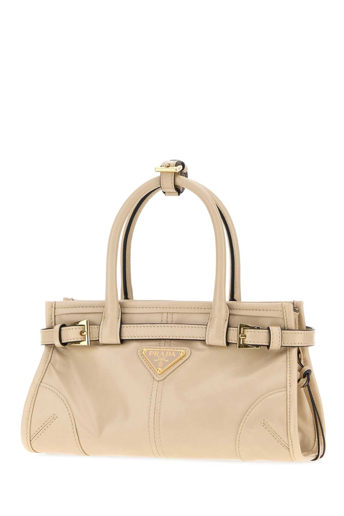 Prada Women Sand Leather Mini Prada Bonnie Handbag PRADA