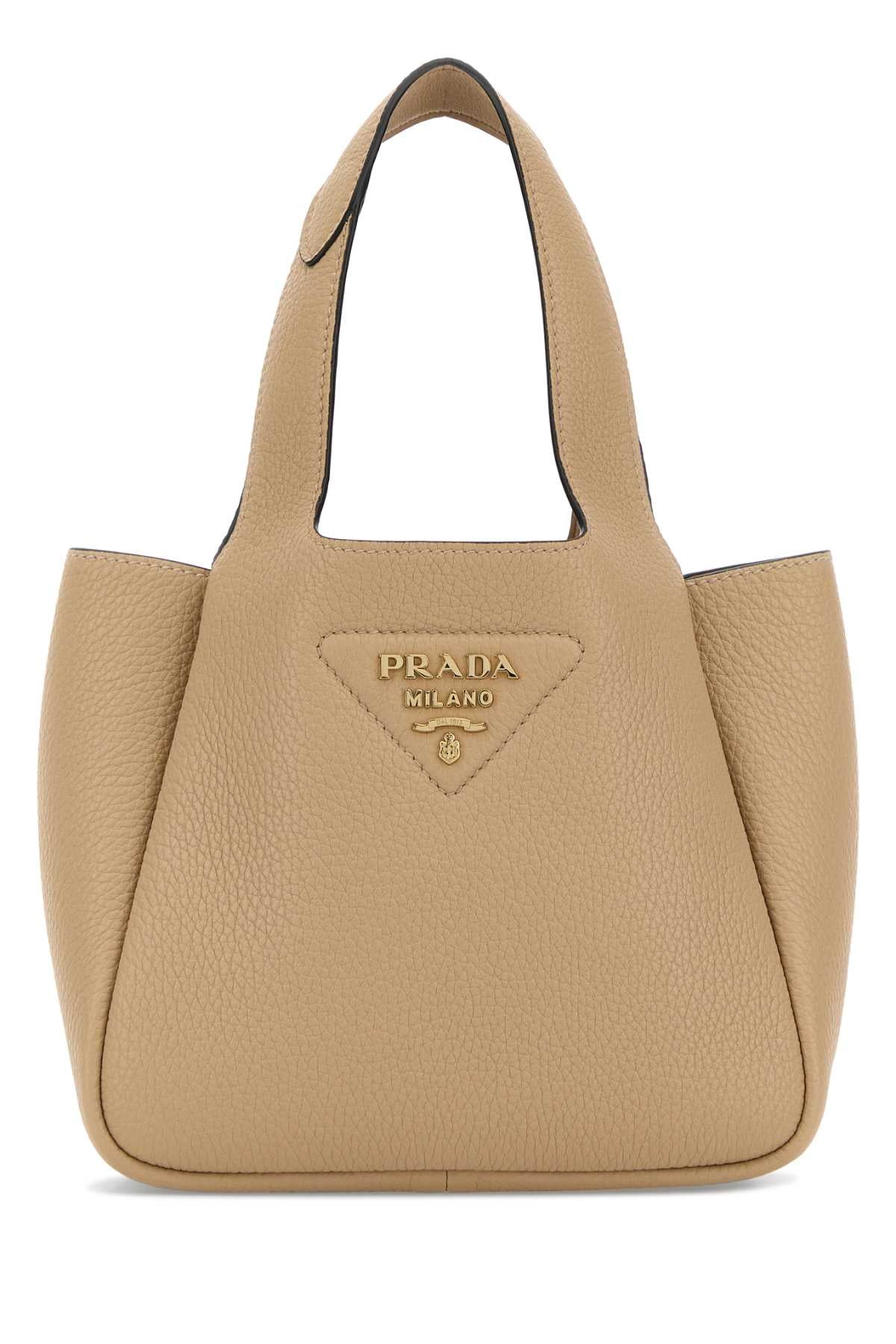 Prada Women Beige Leather Handbag PRADA