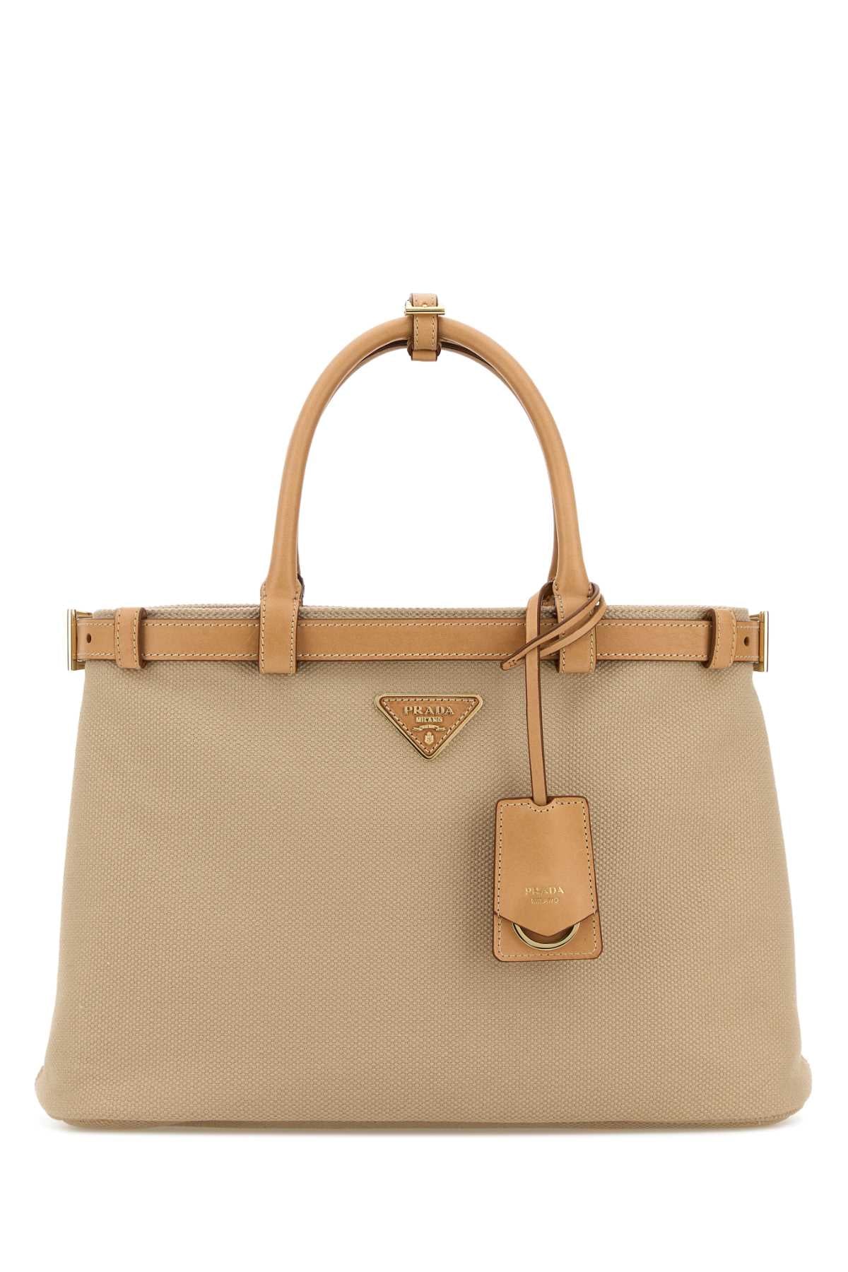 Prada Women Beige Canvas Shopping Bag PRADA