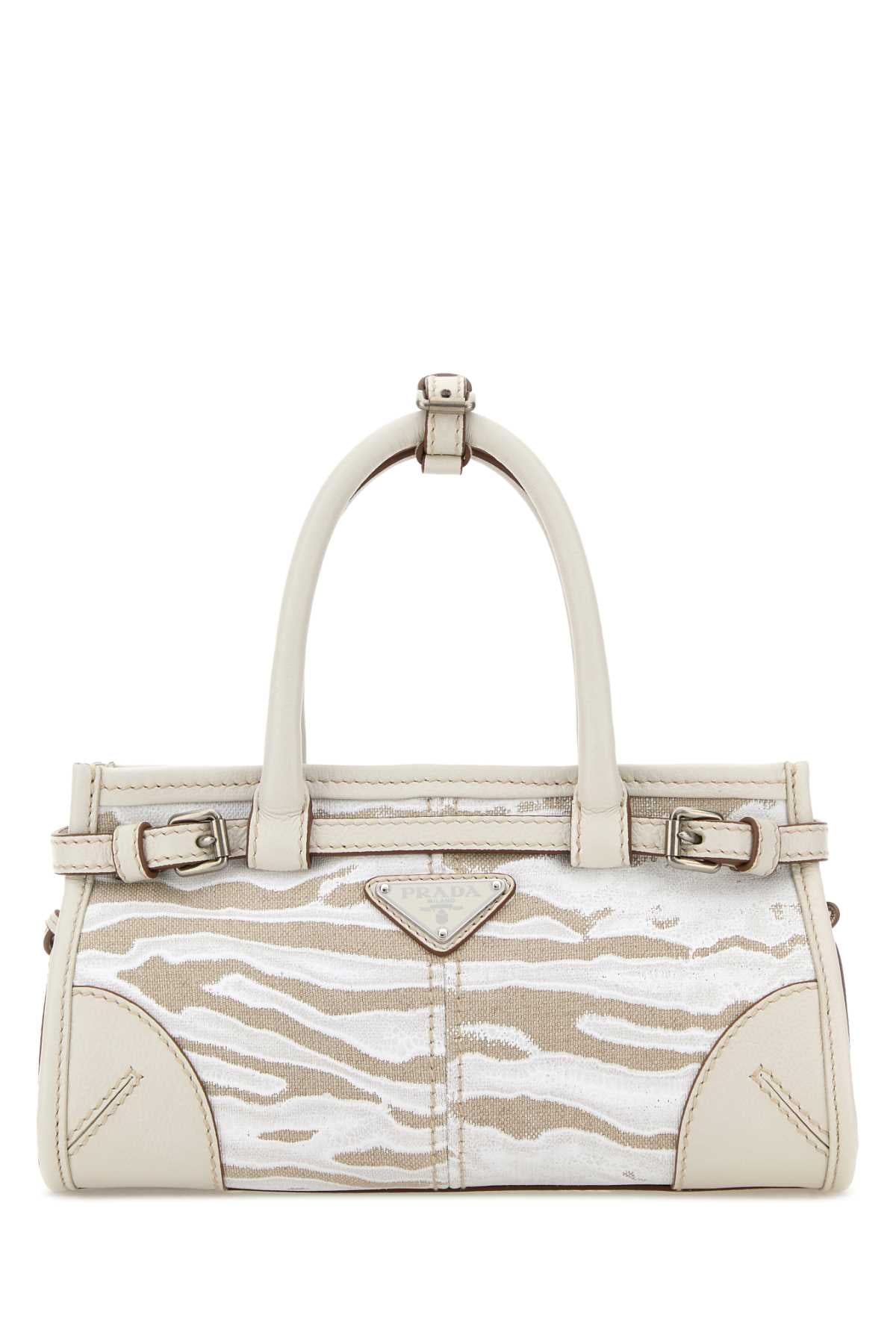 Prada Women Printed Canvas Small Prada Bonnie Handbag PRADA