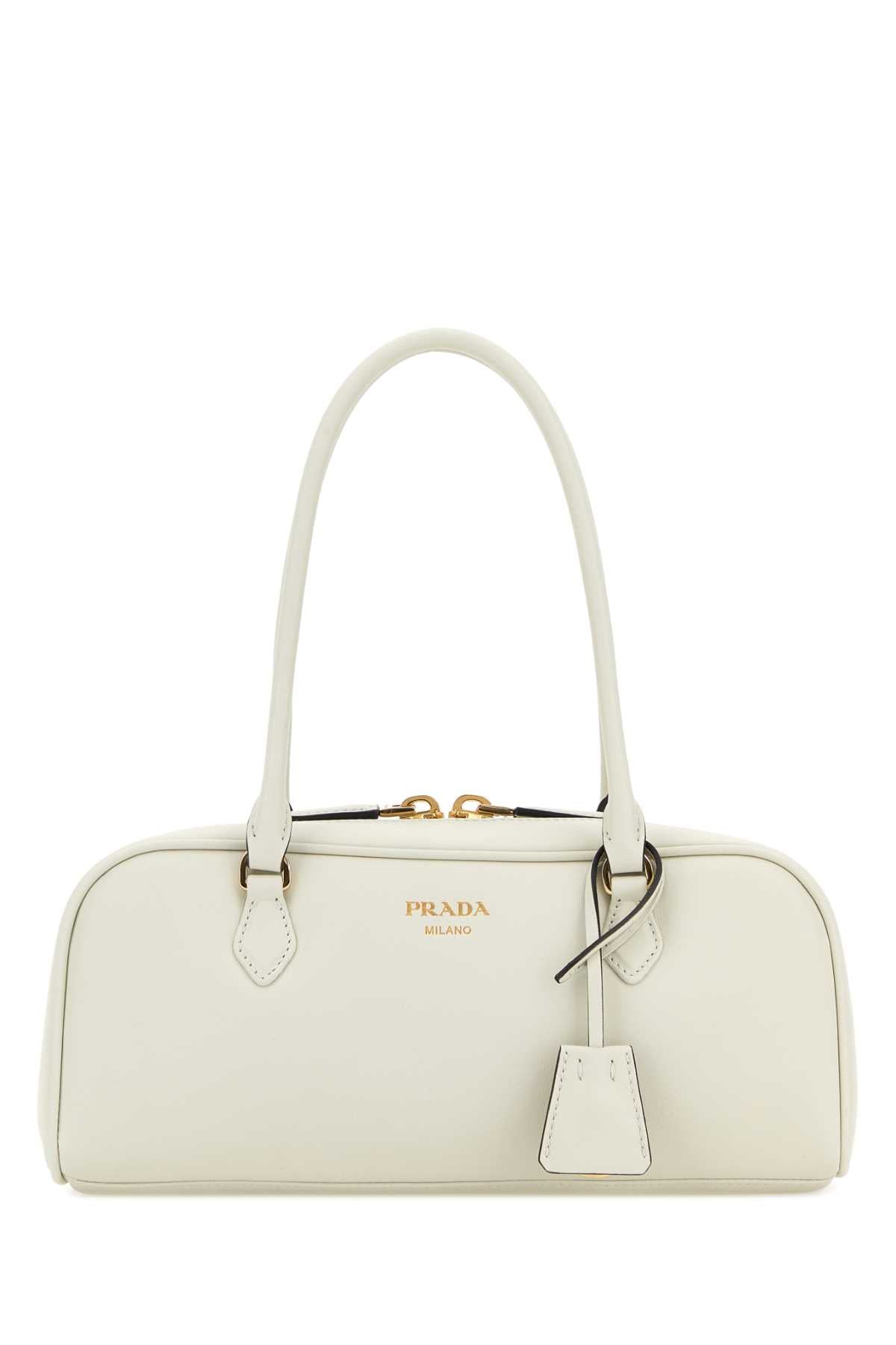 Prada Women Chalk Leather Medium Handbag PRADA