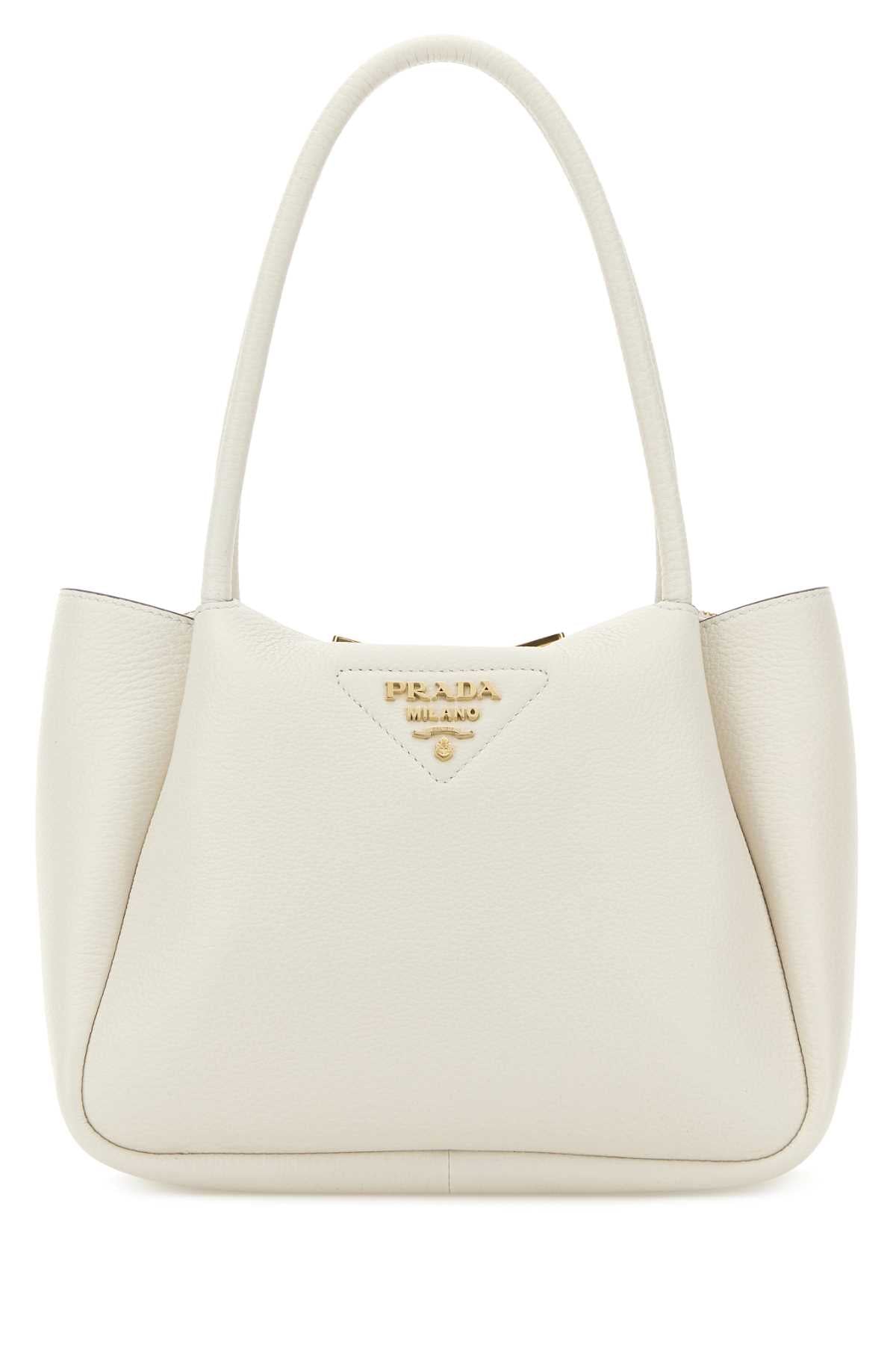 Prada Women Ivory Leather Small Handbag PRADA