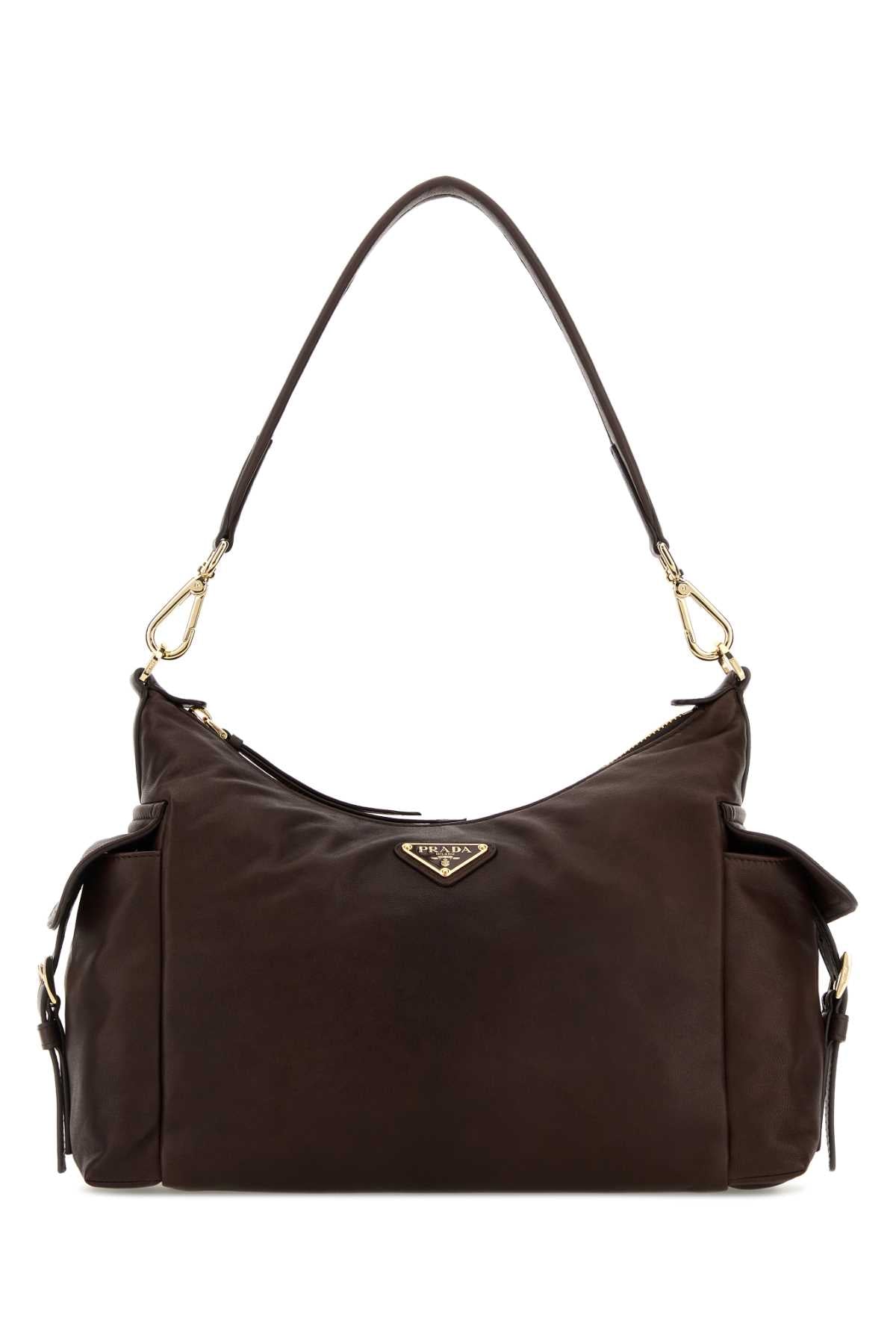 Prada Women Dark Brown Nappa Leather Prada Explore Crossbody Bag PRADA
