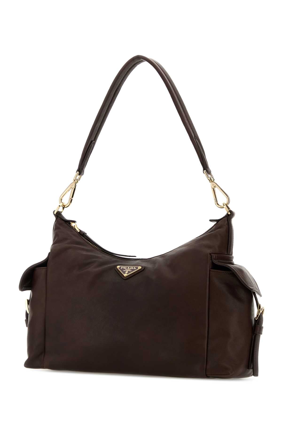 Prada Women Dark Brown Nappa Leather Prada Explore Crossbody Bag PRADA