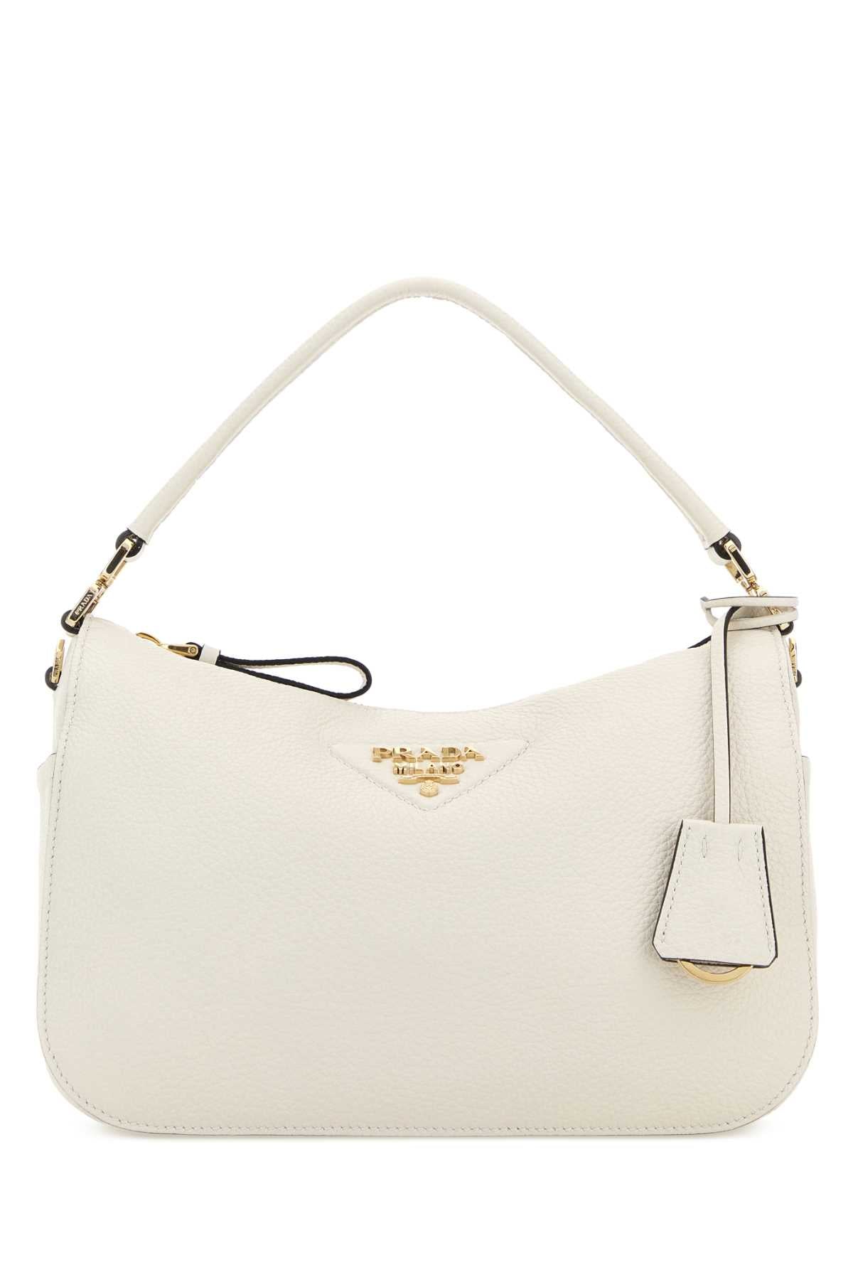 Prada Women Ivory Leather Small Handbag PRADA