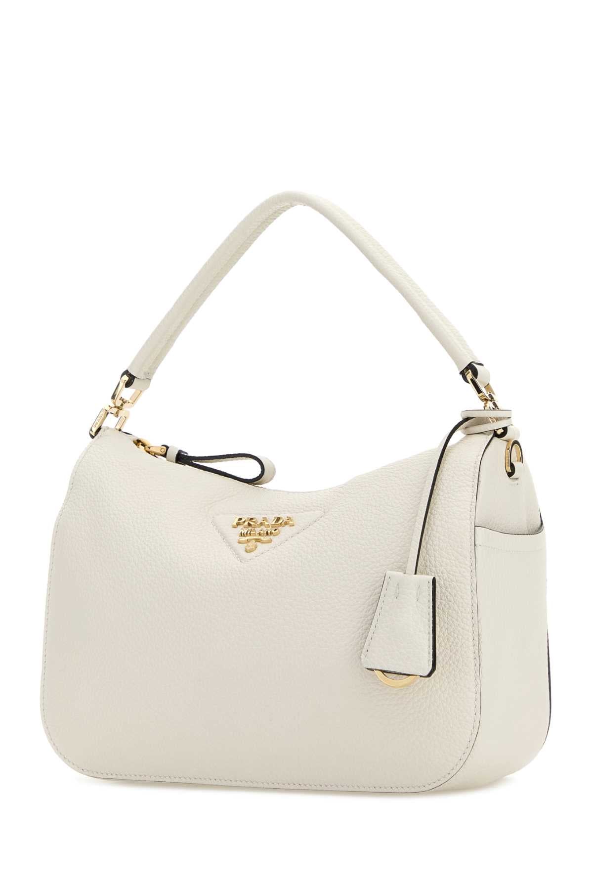 Prada Women Ivory Leather Small Handbag PRADA