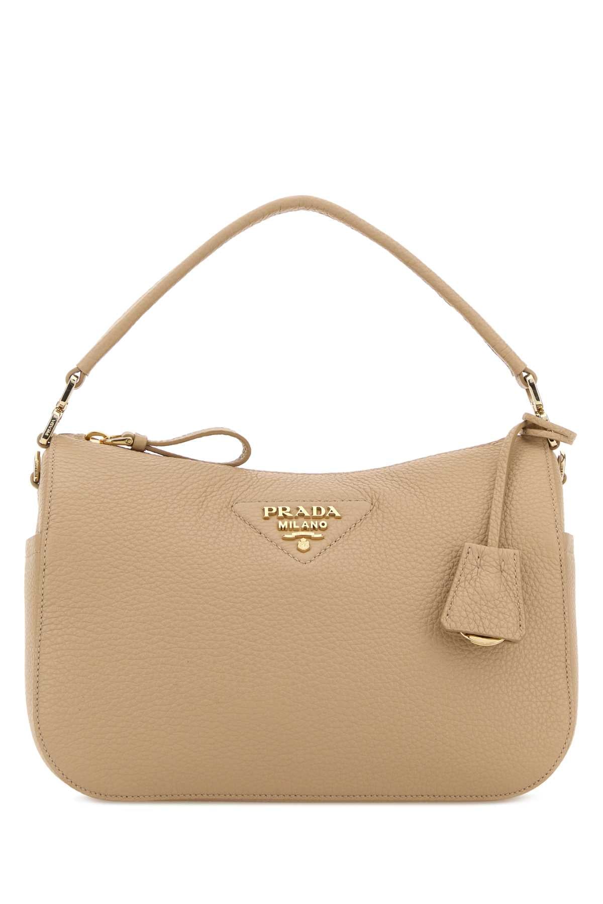 Prada Women Beige Leather Small Handbag PRADA
