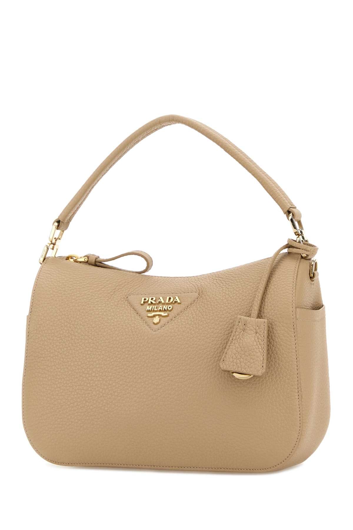 Prada Women Beige Leather Small Handbag PRADA