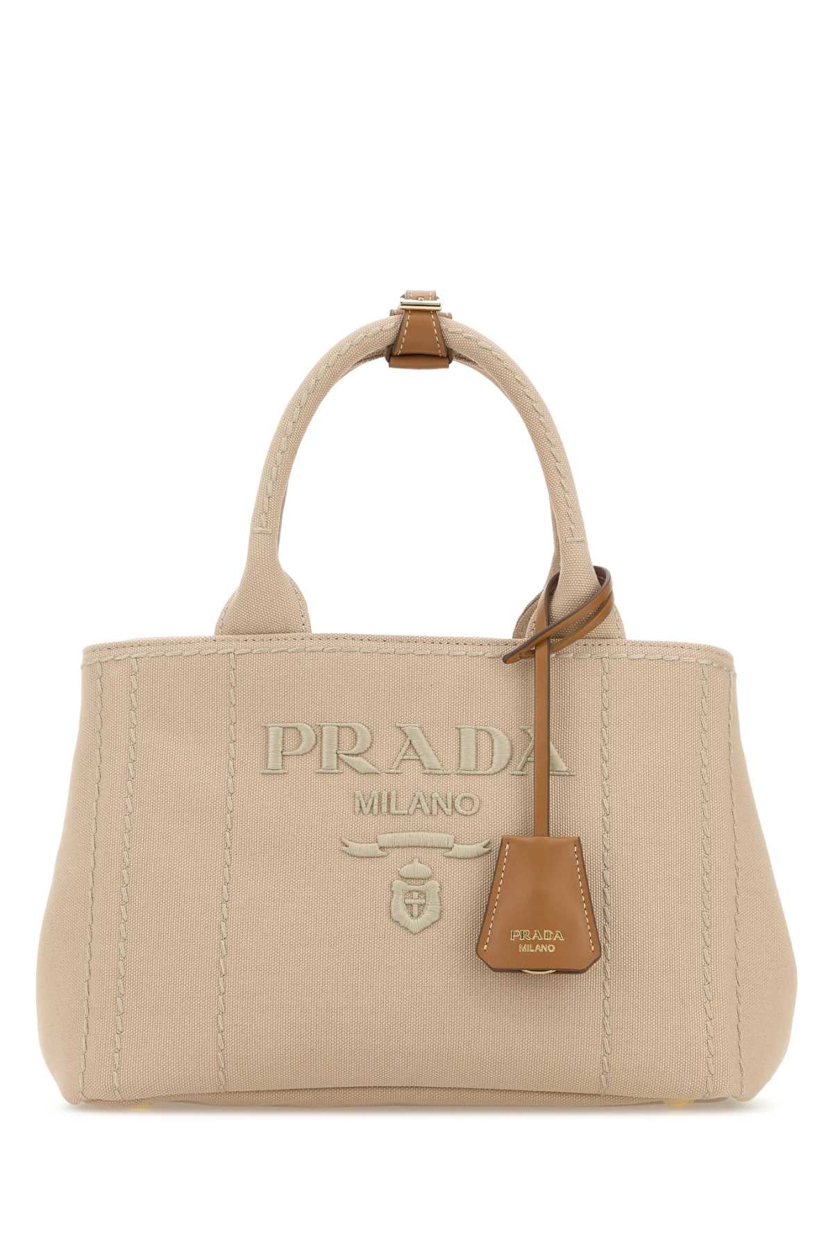 Prada Women Beige Canvas Small Prada Jardiniã¨Re Handbag PRADA
