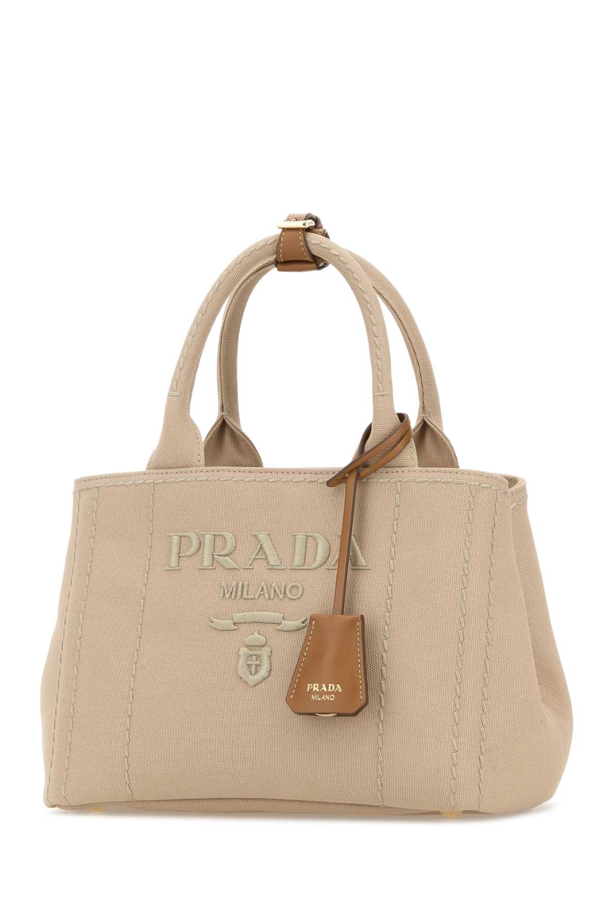 Prada Women Beige Canvas Small Prada Jardiniã¨Re Handbag PRADA