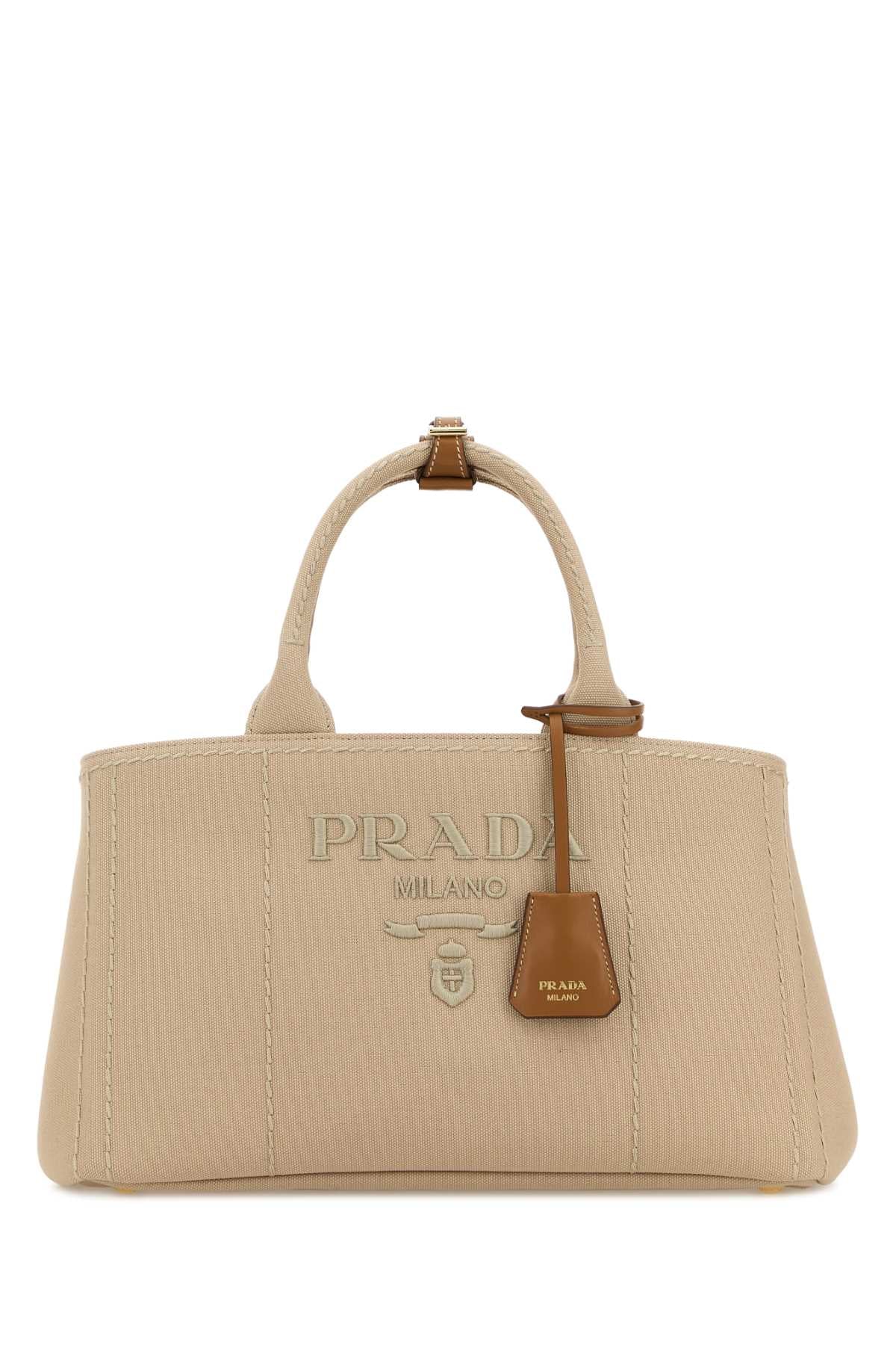 Prada Women Beige Canvas Large Prada Jardiniã¨Re Shopping Bag PRADA