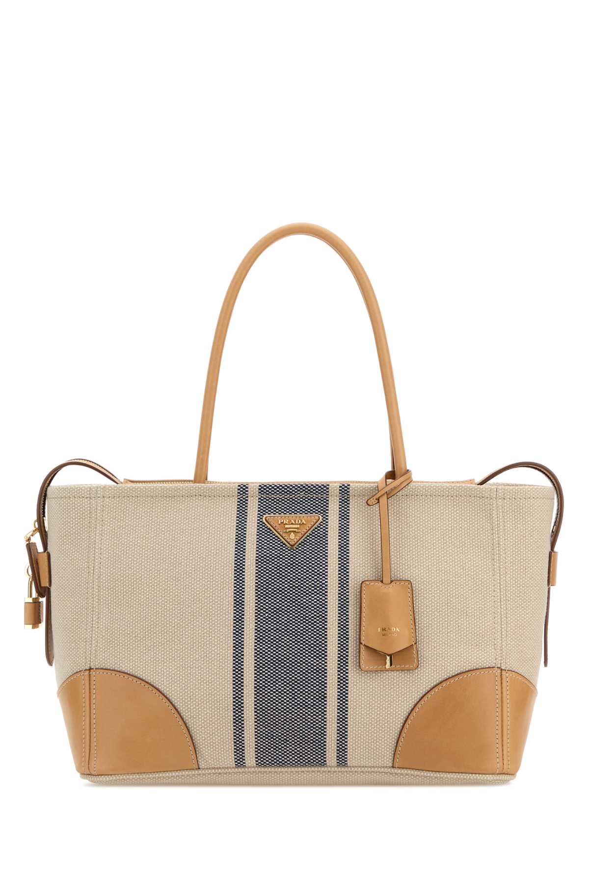 Prada Women Sand Canvas Large Shopping Bag PRADA