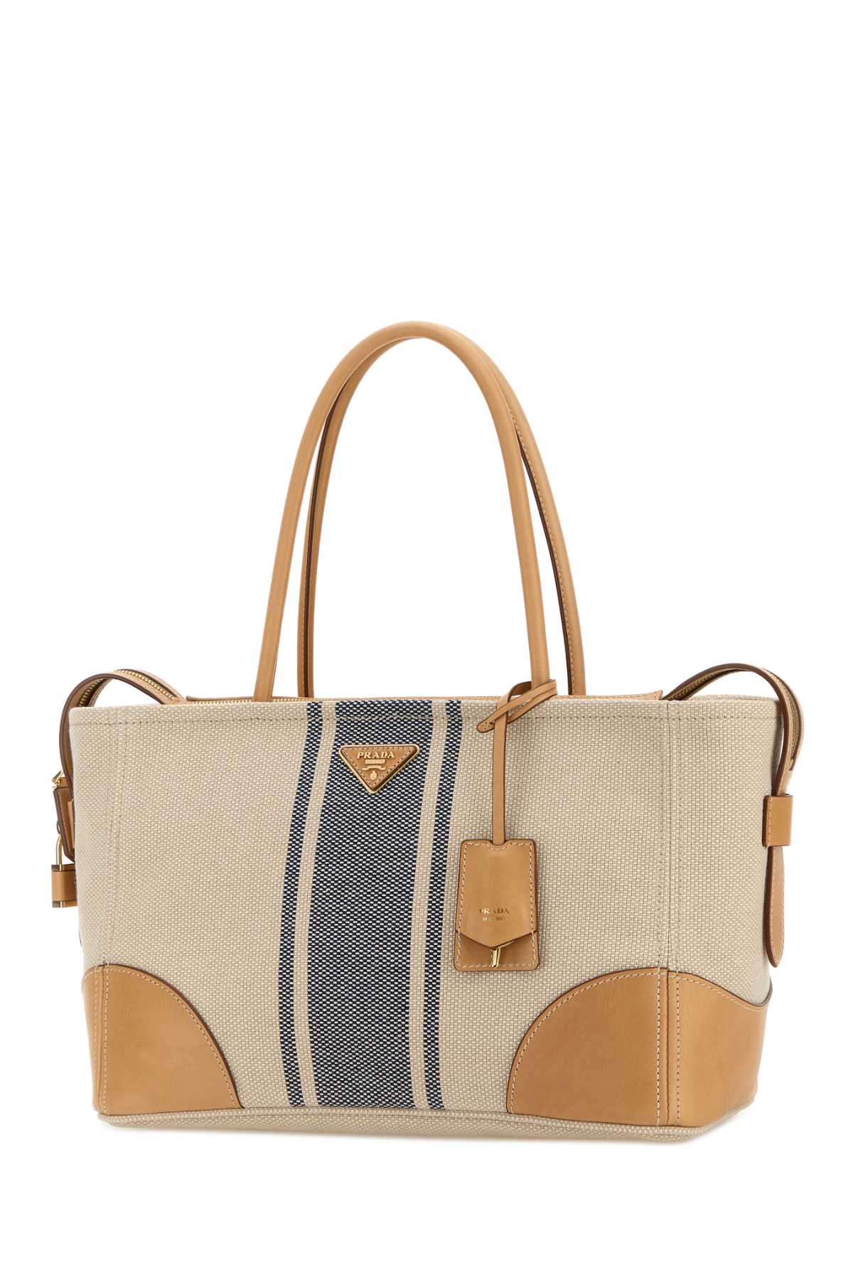 Prada Women Sand Canvas Large Shopping Bag PRADA