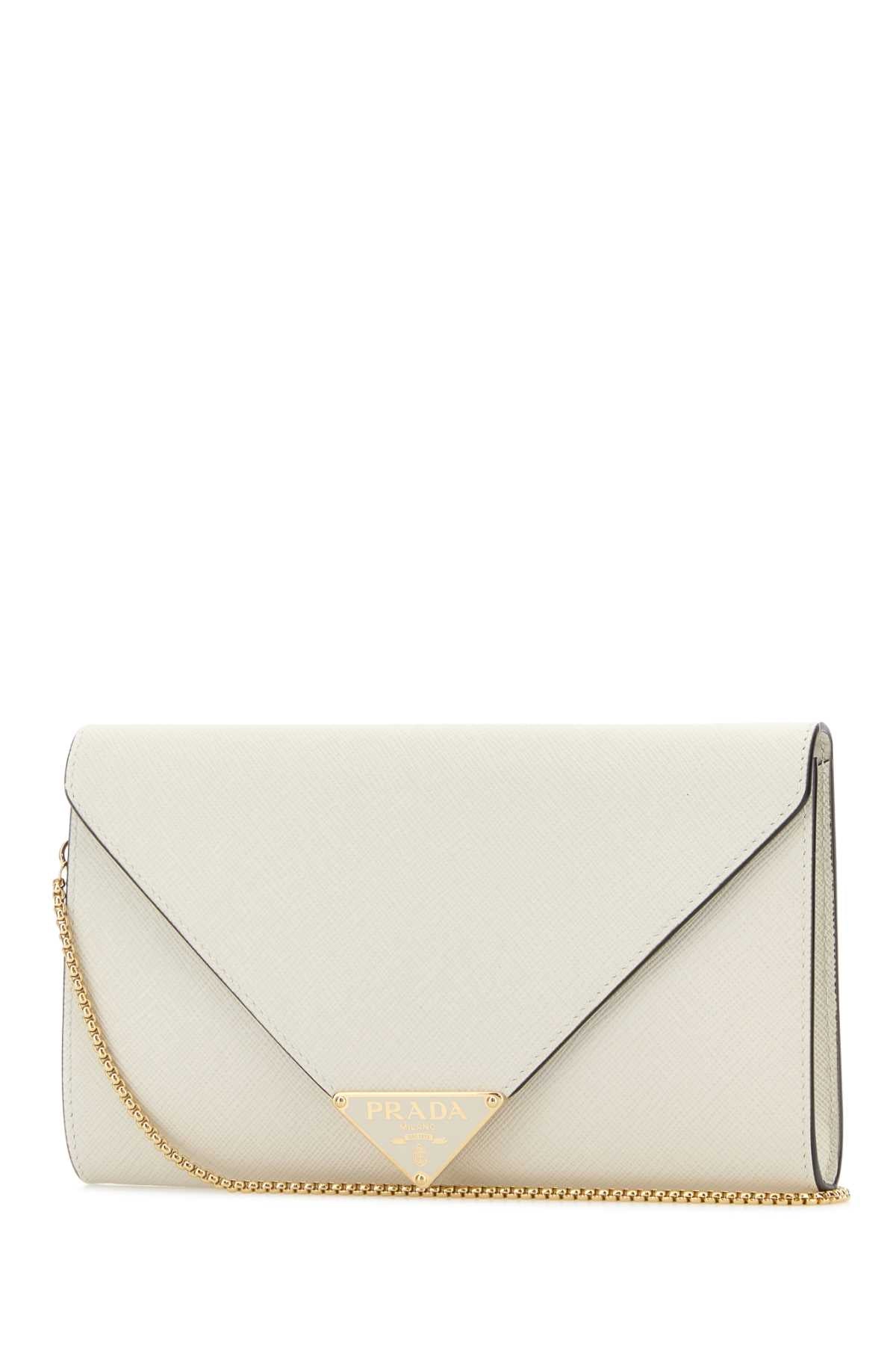 Prada Women Ivory Leather Mini Crossbody Bag PRADA