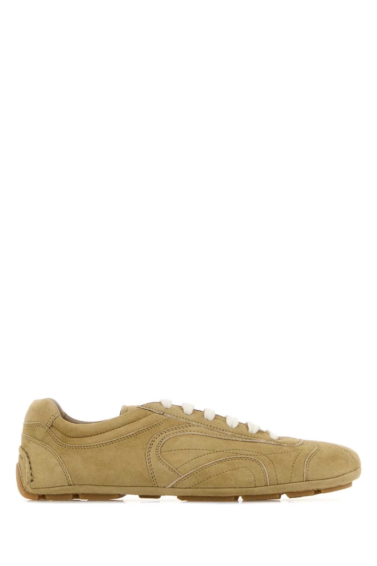 Prada Women Beige Suede Montecarlo Sneakers PRADA