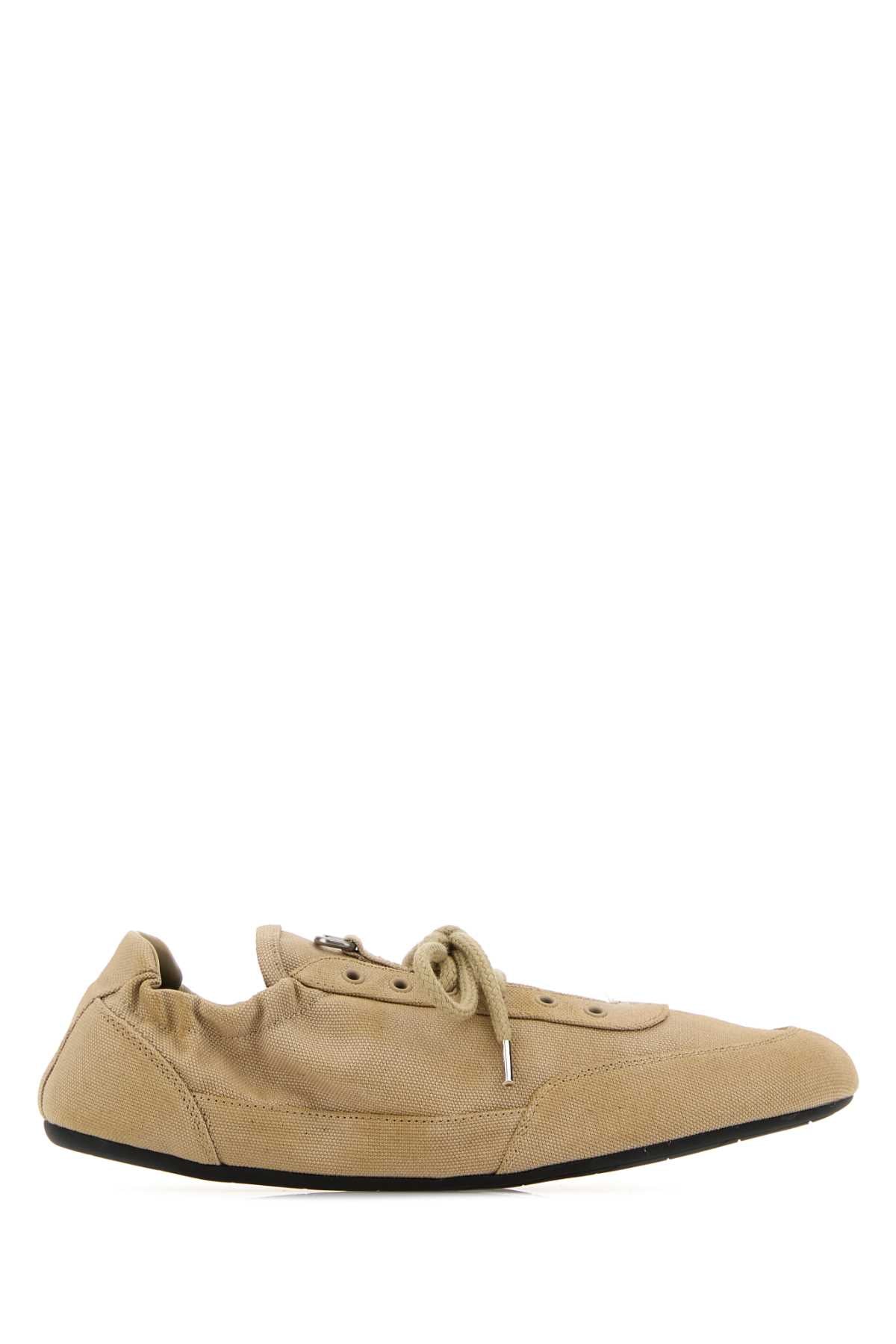 Prada Women Beige Canvas Collapse Sneakers PRADA