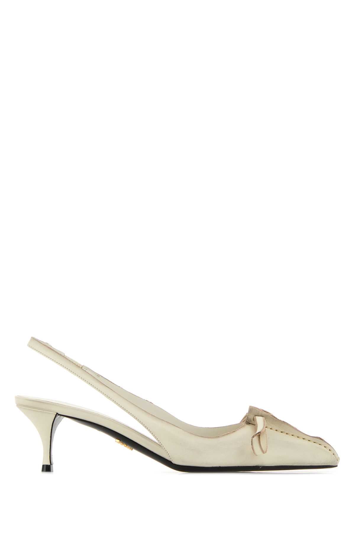 Prada Women Ivory Leather Pumps PRADA