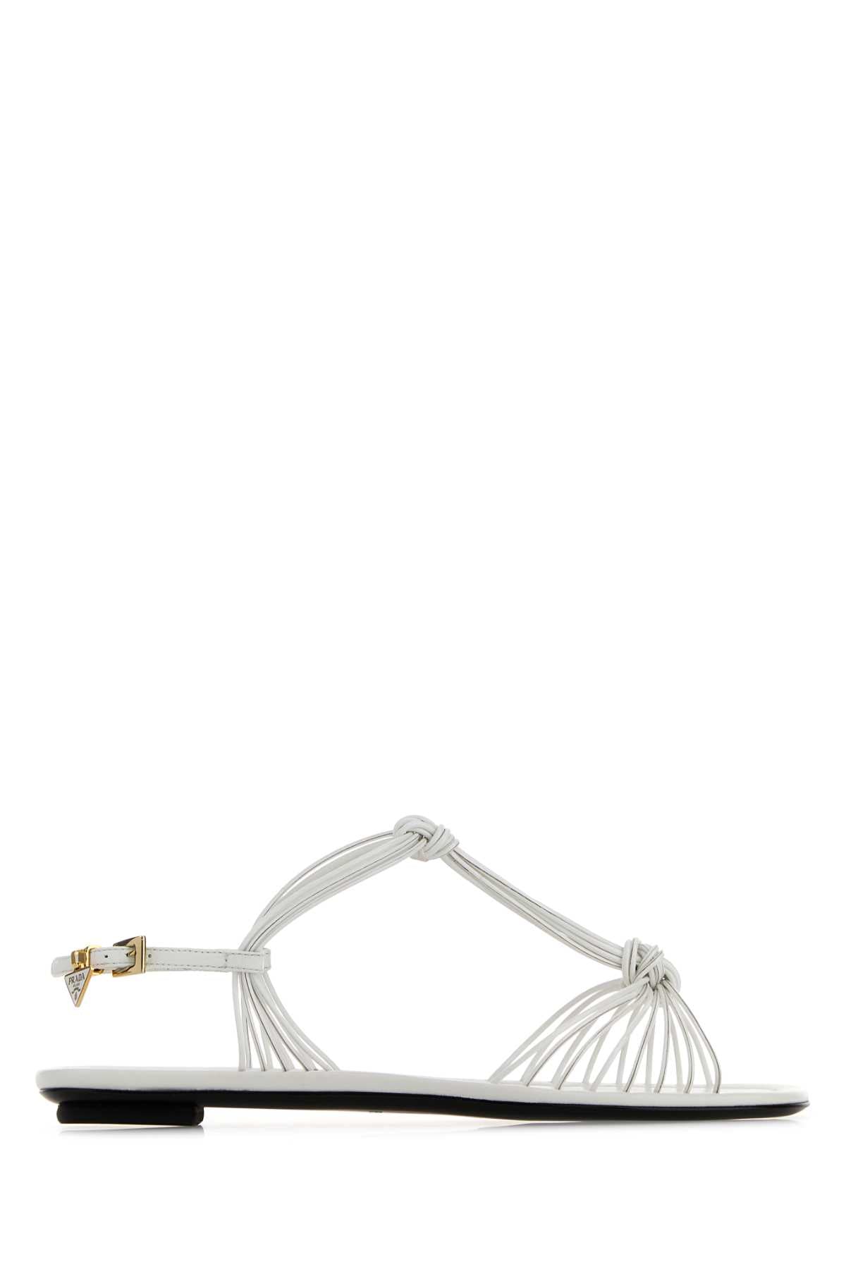 Prada Women White Leather Sandals PRADA