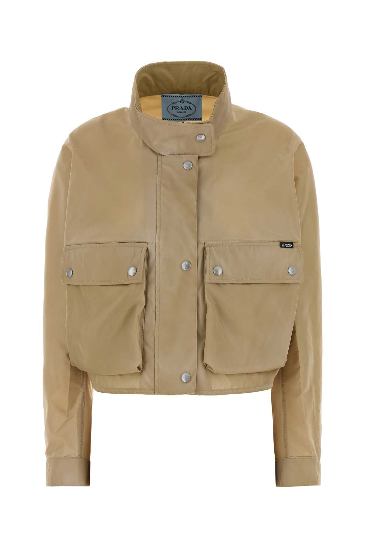 Prada Women Beige Re-Nylon Jacket PRADA