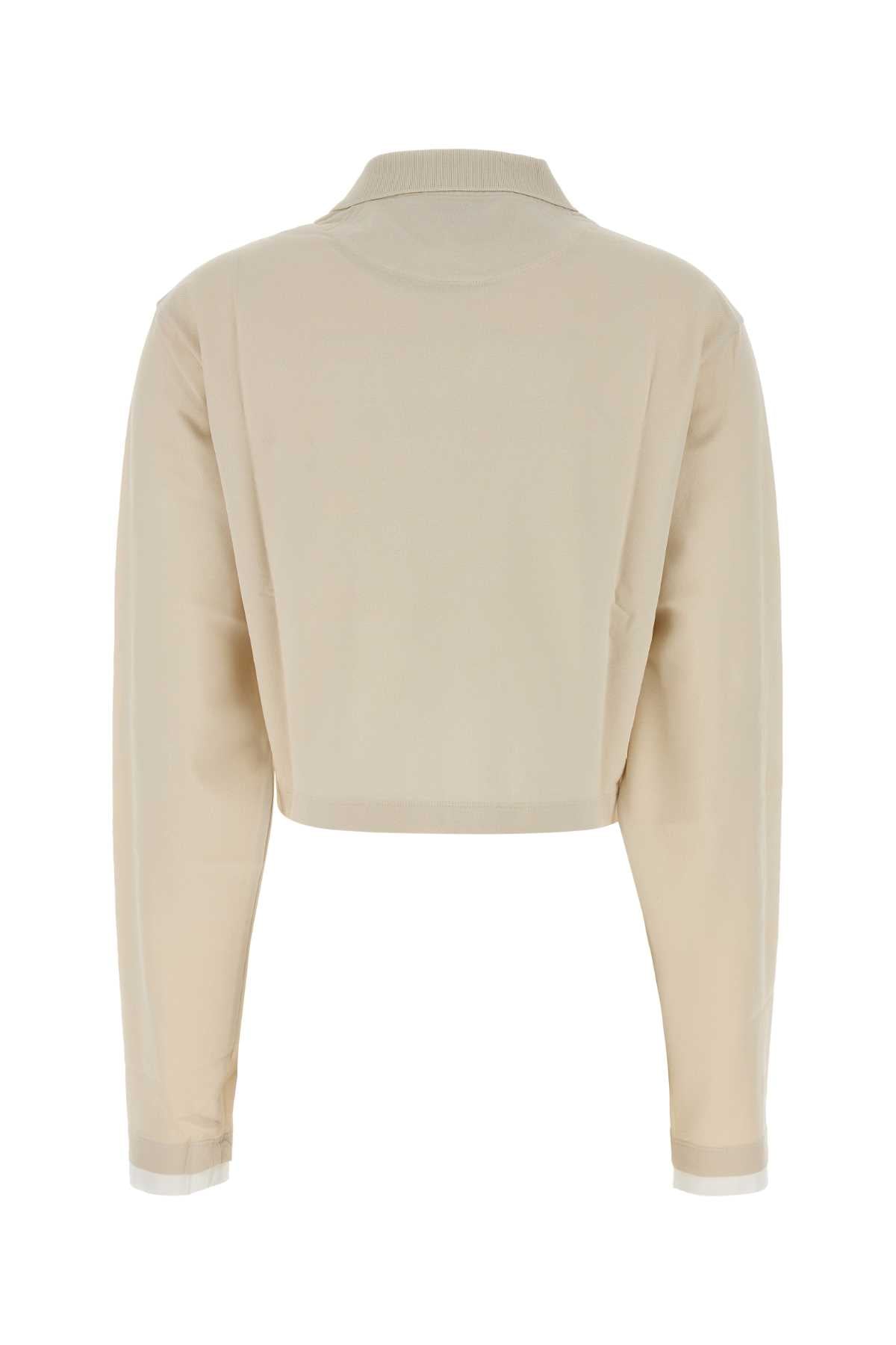 Prada Women Sand Piquet Polo Shirt PRADA