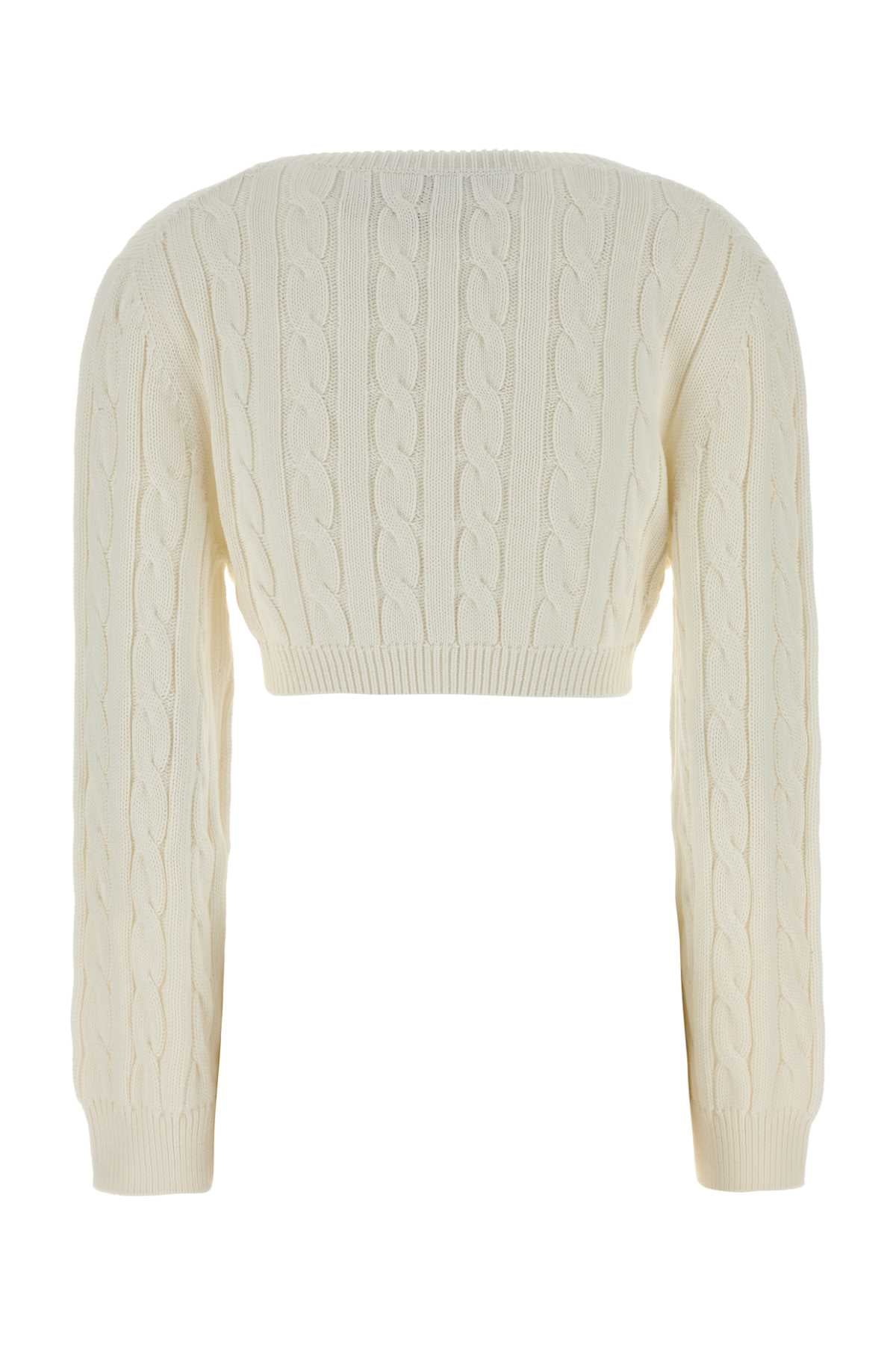 Prada Women White Cotton Sweater PRADA