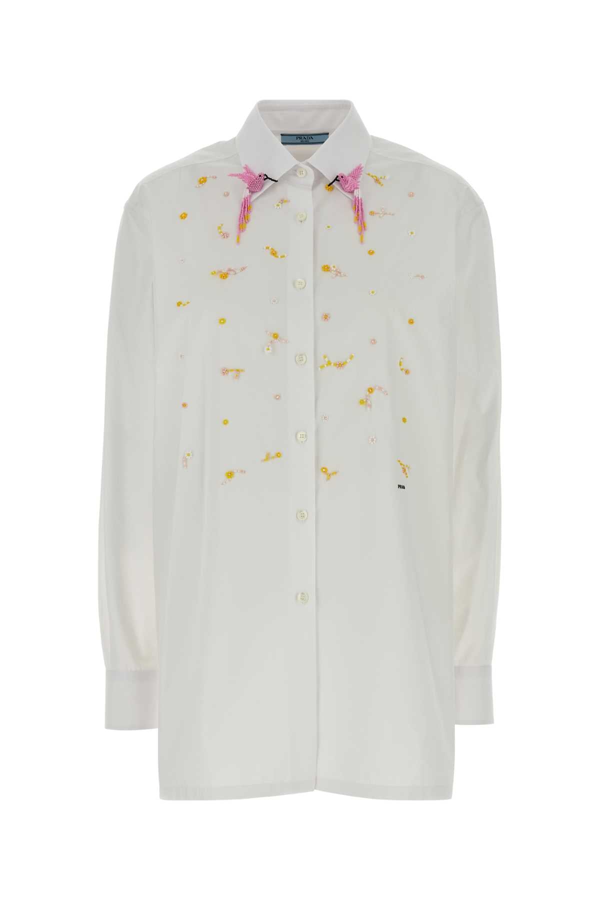 Prada Women White Poplin Shirt PRADA