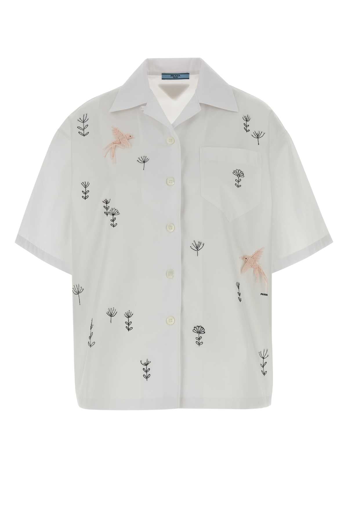 Prada Women White Poplin Shirt PRADA