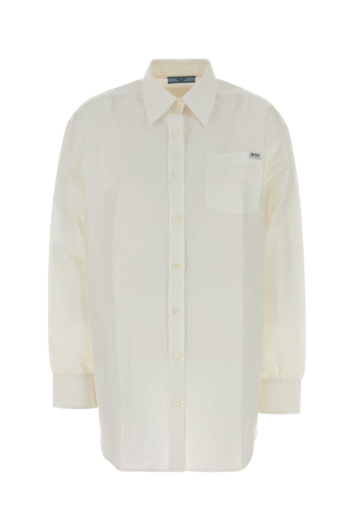 Prada Women White Linen Blend Shirt PRADA