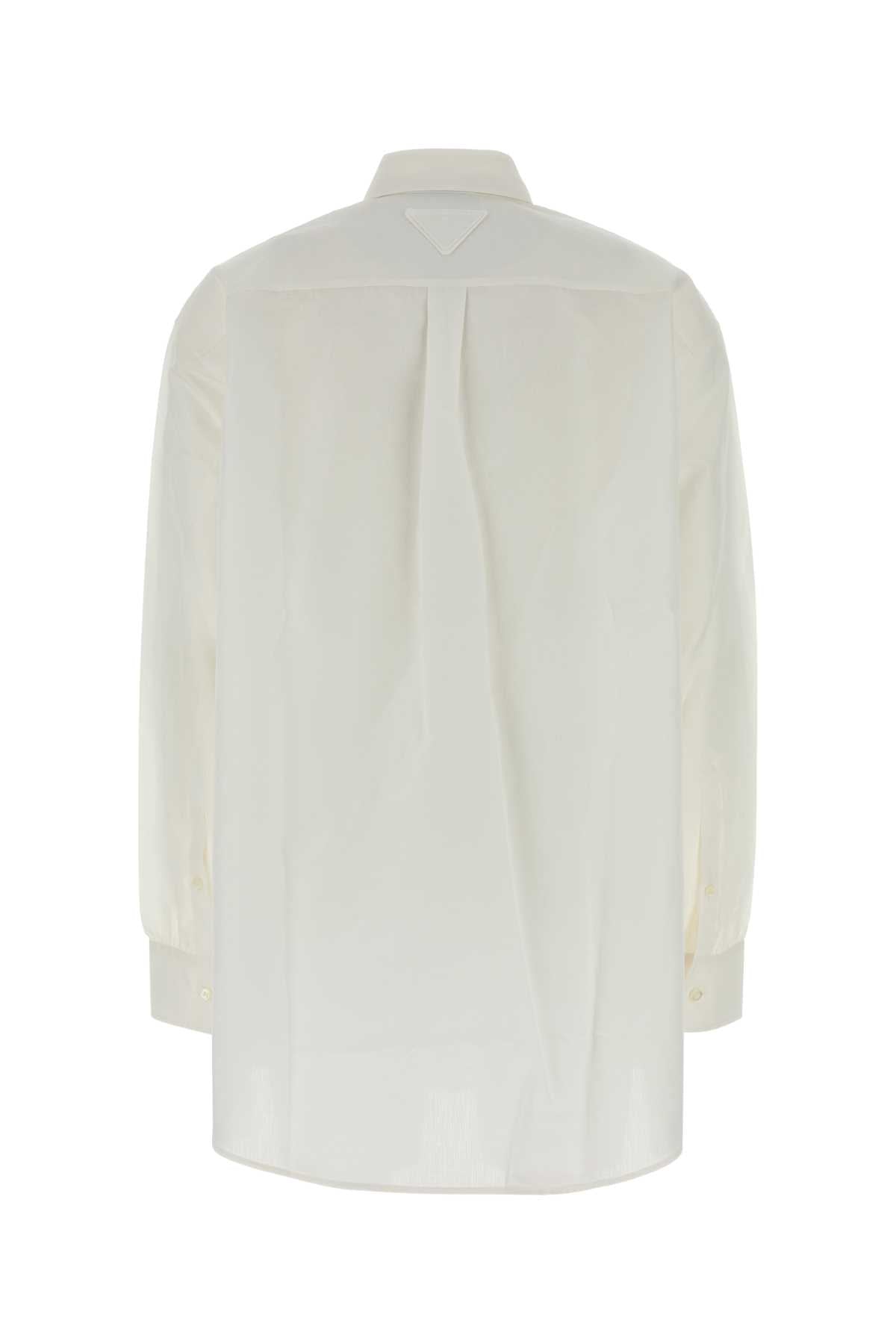 Prada Women White Linen Blend Shirt PRADA