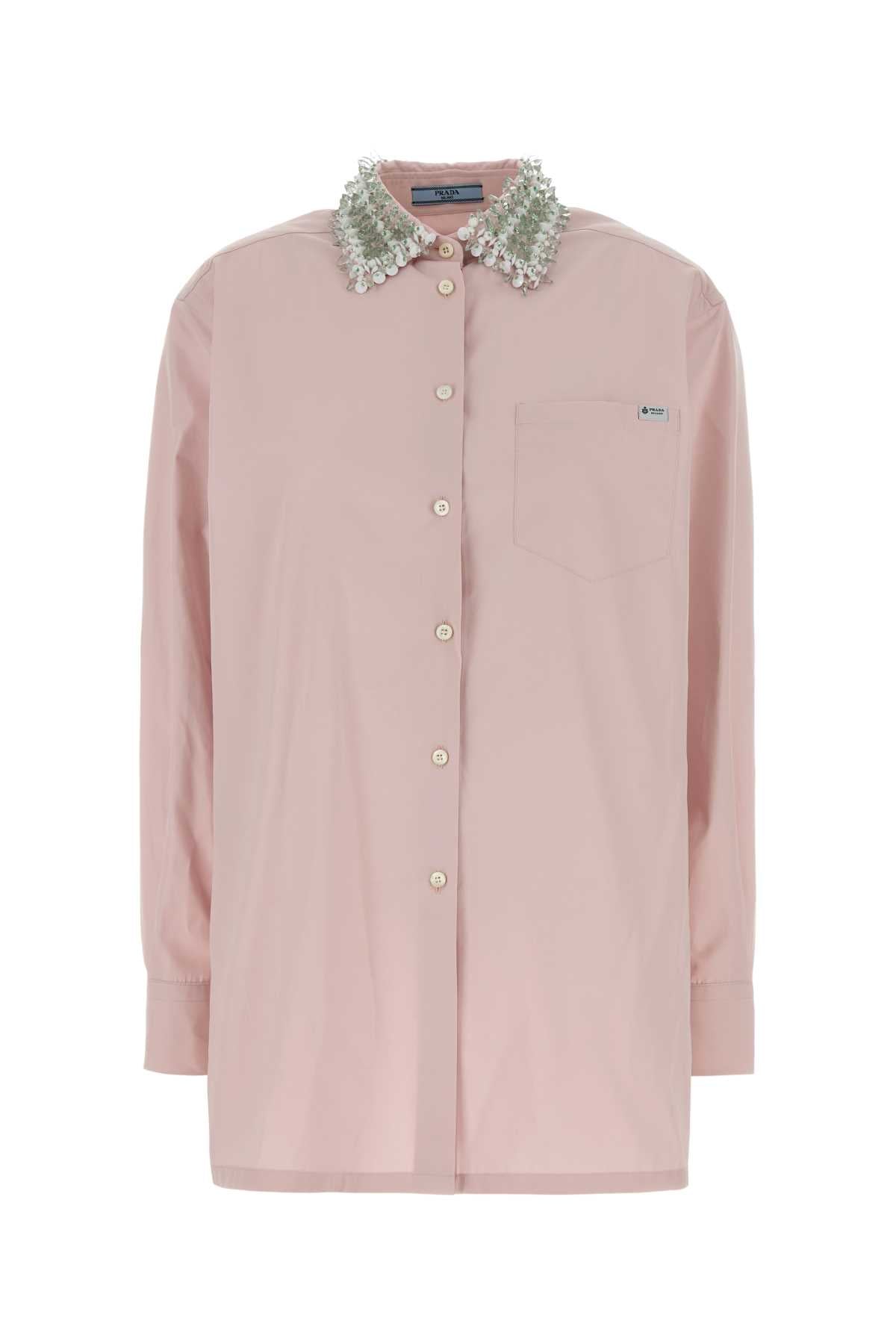 Prada Women Pastel Pink Poplin Shirt PRADA