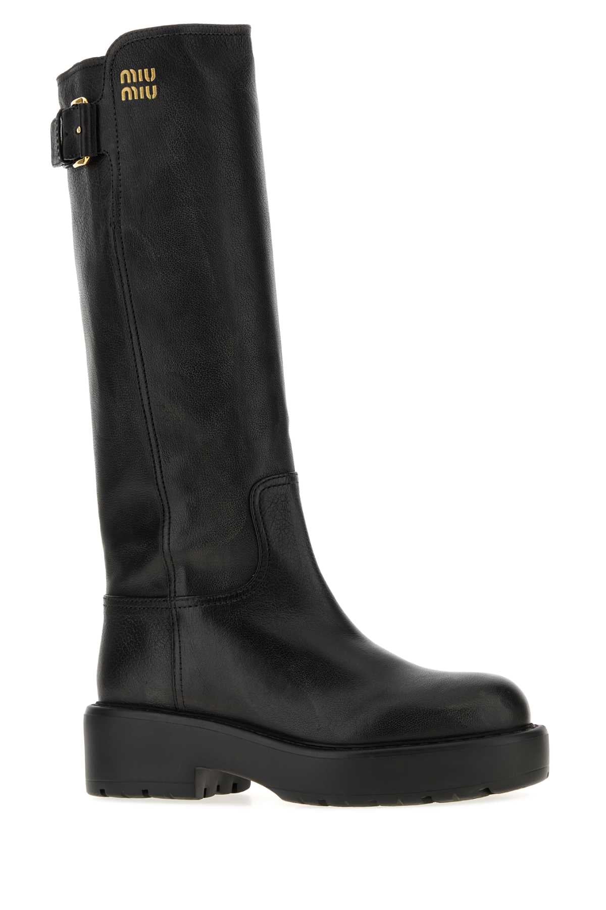 Miu Miu Women Black Leather Boots MIU MIU