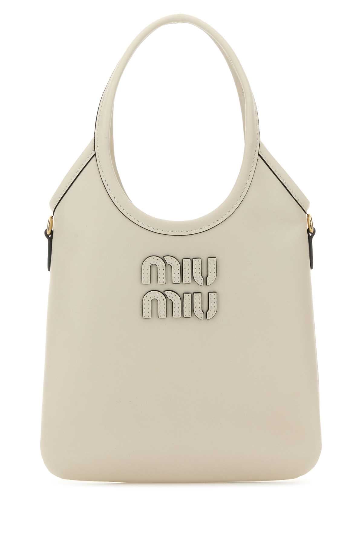 Miu Miu Women Ivory Leather Shopping Bag MIU MIU