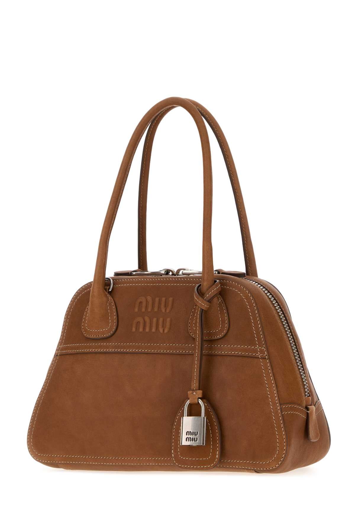 Miu Miu Women Camel Leather Vivant Handbag MIU MIU