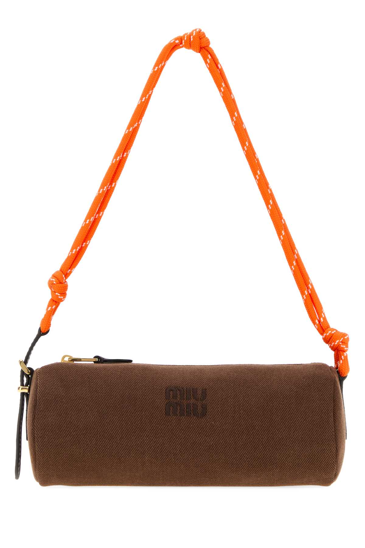 Miu Miu Women Brown Gabardine Shoulder Bag MIU MIU