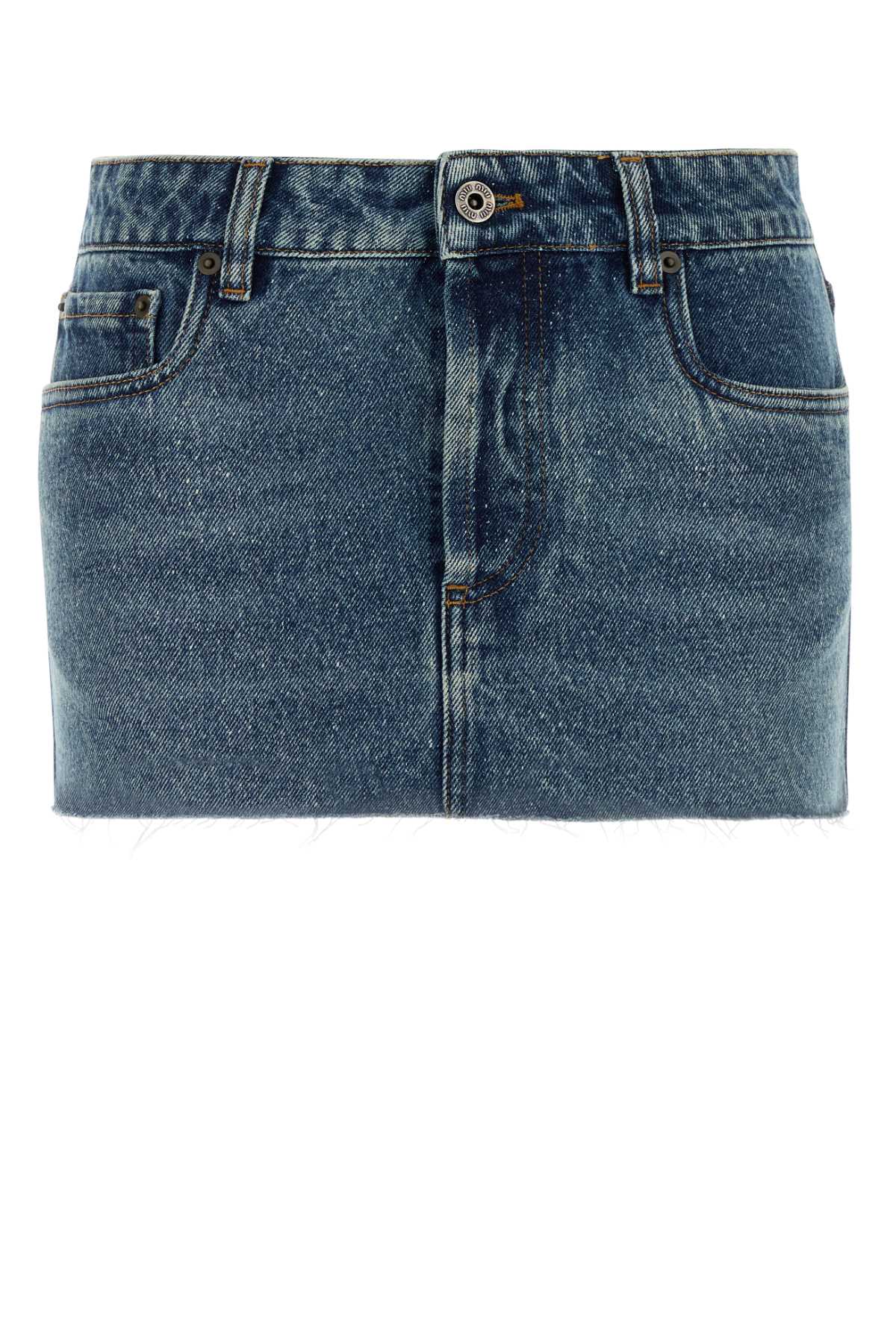 Miu Miu Women Denim Mini Skirt MIU MIU