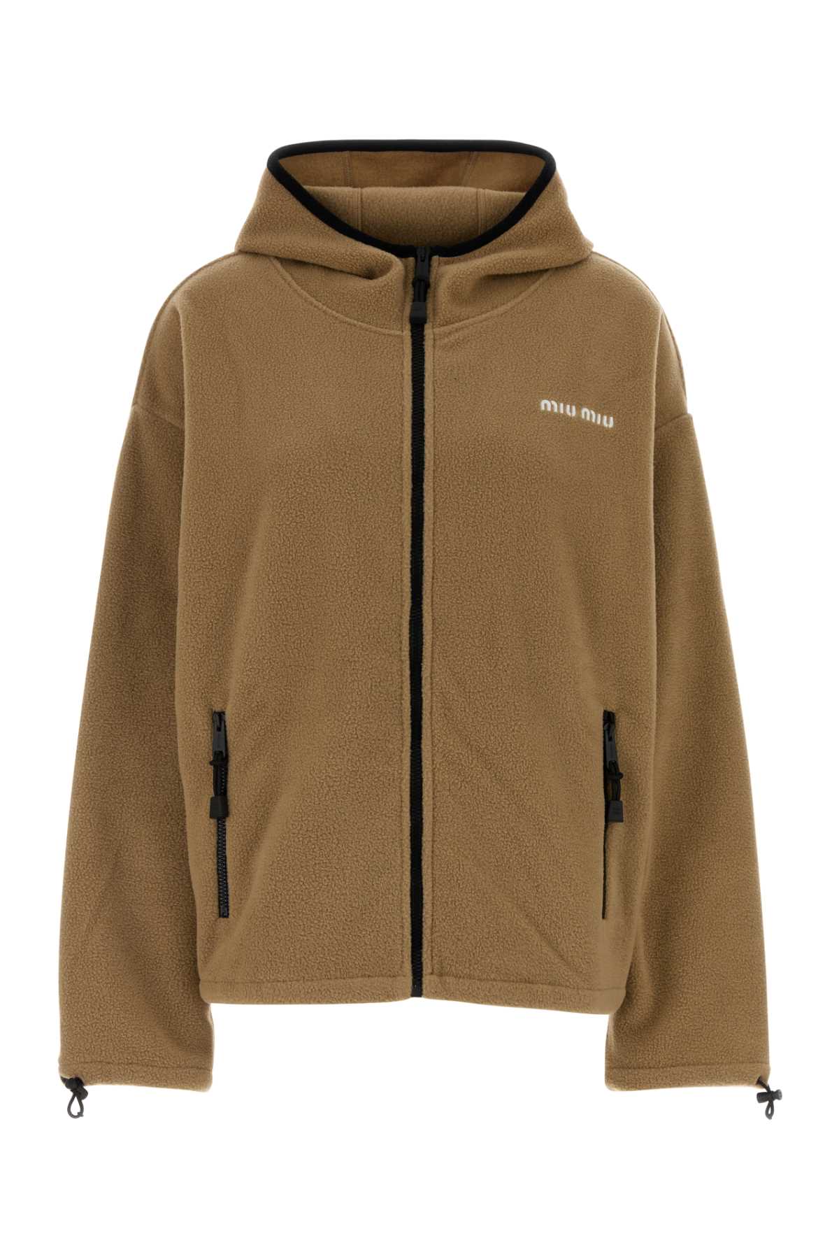 Miu Miu Women Camel Pile Oversize Sweatshirt MIU MIU