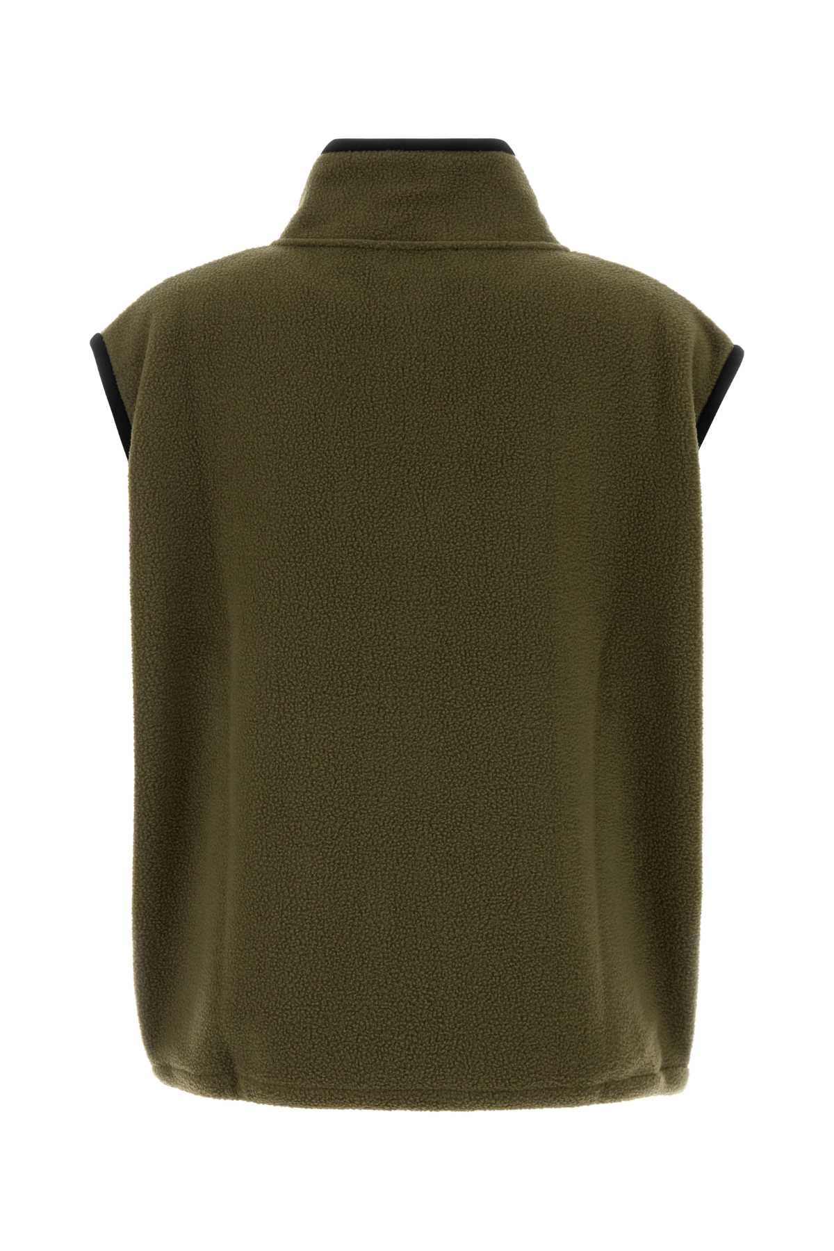 Miu Miu Women Army Green Pile Vest MIU MIU