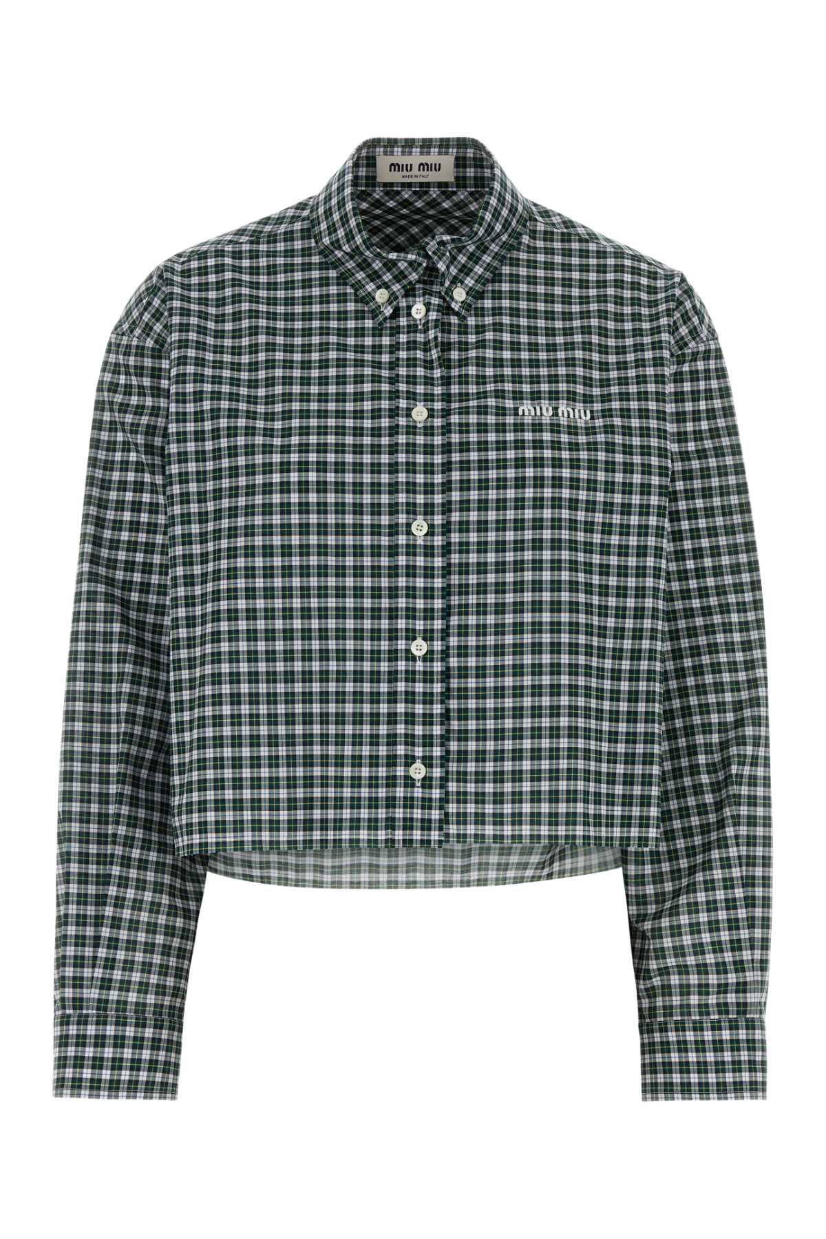 Miu Miu Women Embroidered Cotton Shirt MIU MIU