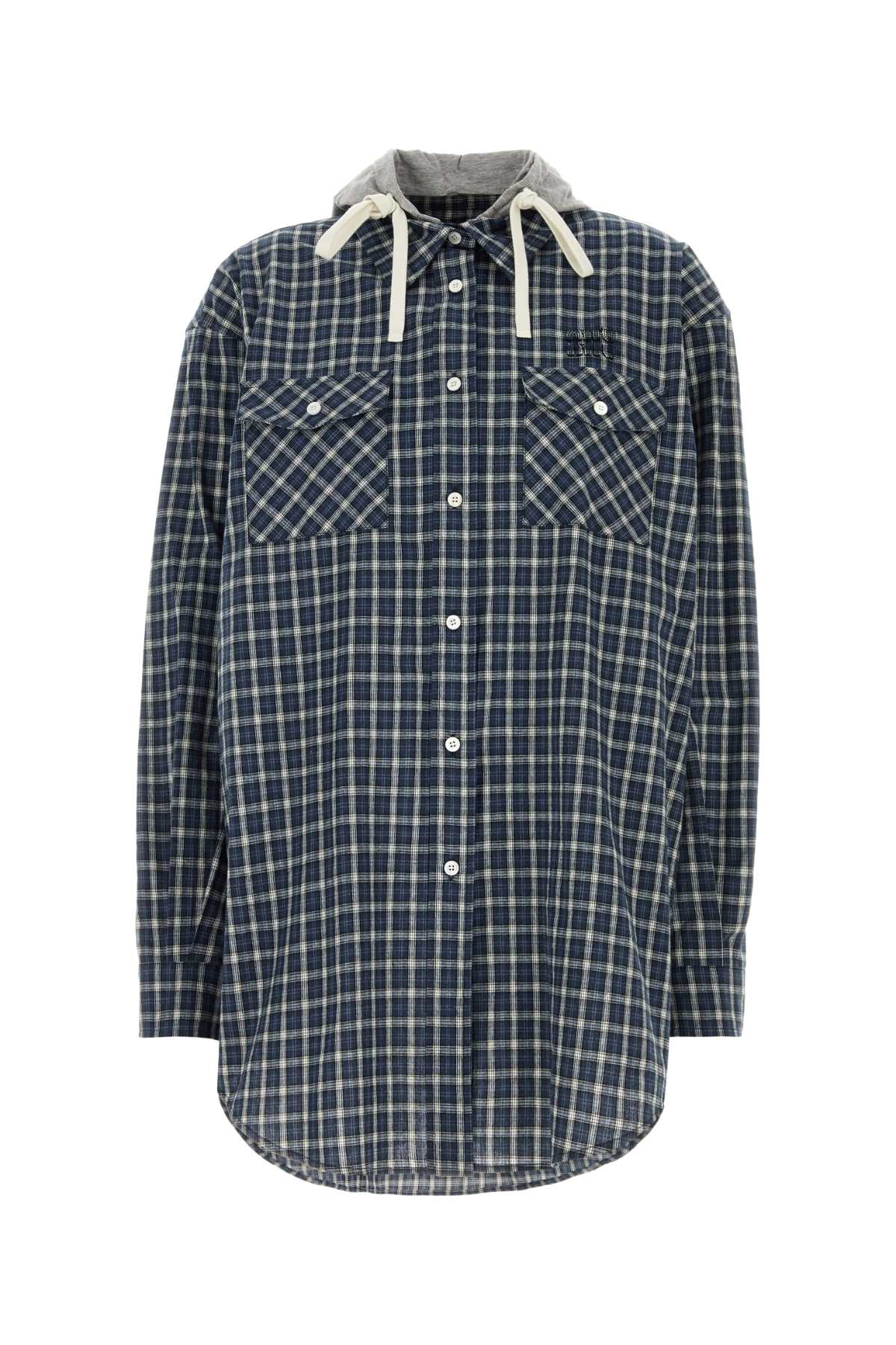 Miu Miu Women Embroidered Flannel Shirt