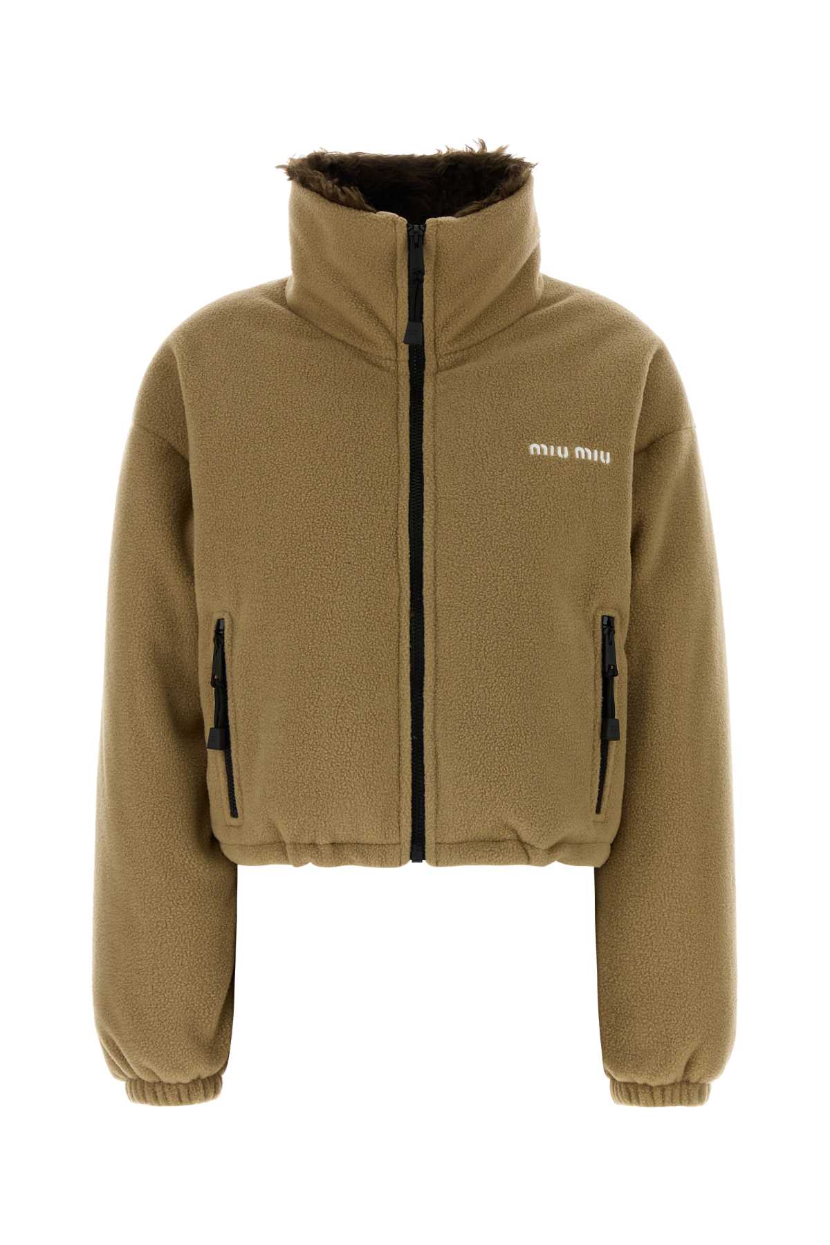 Miu Miu Women Camel Pile Down Jacket